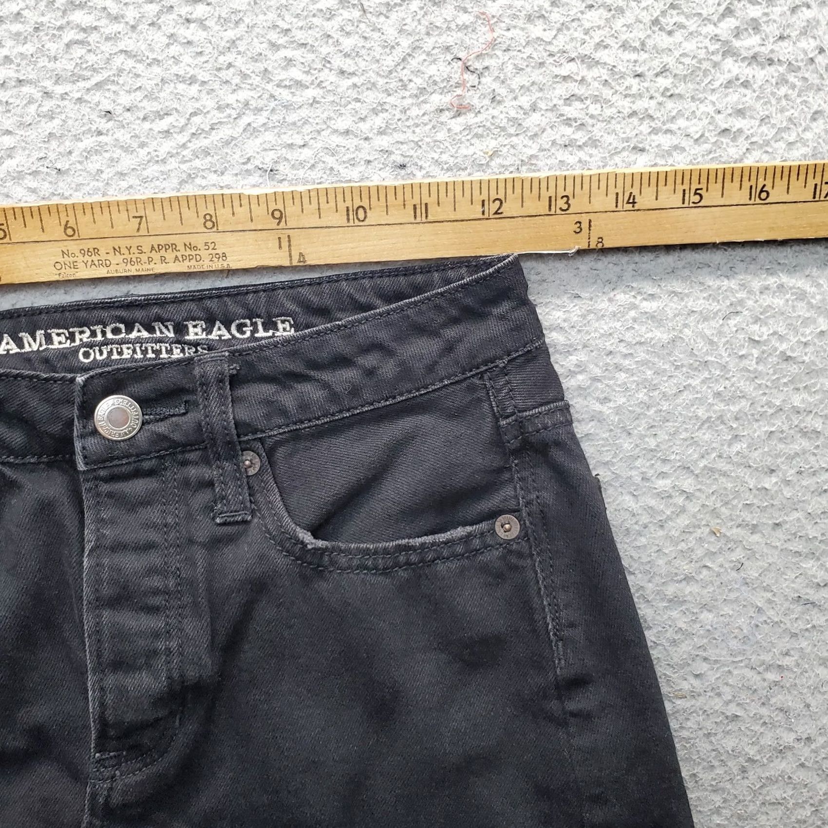American Eagle Outfitters VINTAGE American Eagle Outfitters A-Line Skirt Womens 00 Black Denim Button Fly Short Skirt Womens Size 00 Black Denim Button Fly Size 24" / US 00 / IT 34 - 4 Thumbnail