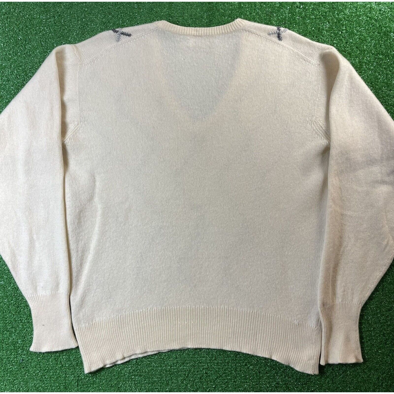 Vintage Vintage 50s Cashmere Knit Chain Link Textured Cream Sweater Size S / US 4 / IT 40 - 6 Thumbnail