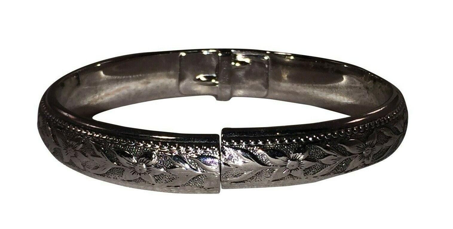 Whiting and Davis Silver Tone Floral Design Bracelet