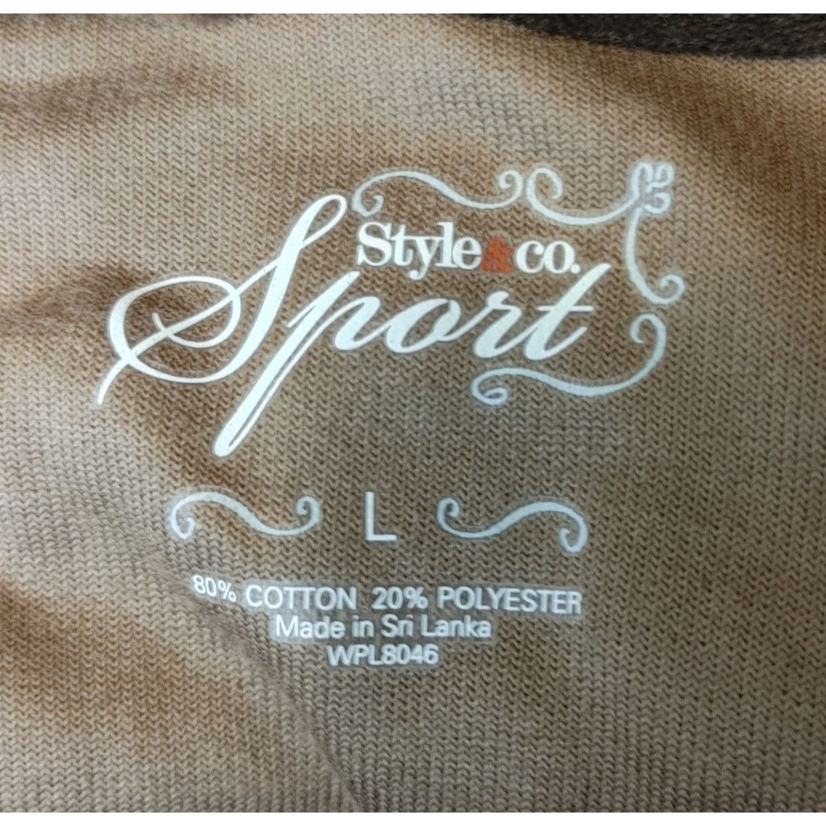 Other STYLE & CO SPORT Womens L Brown Floral Full Zip Lightweight Size L / US 10 / IT 46 - 3 Thumbnail