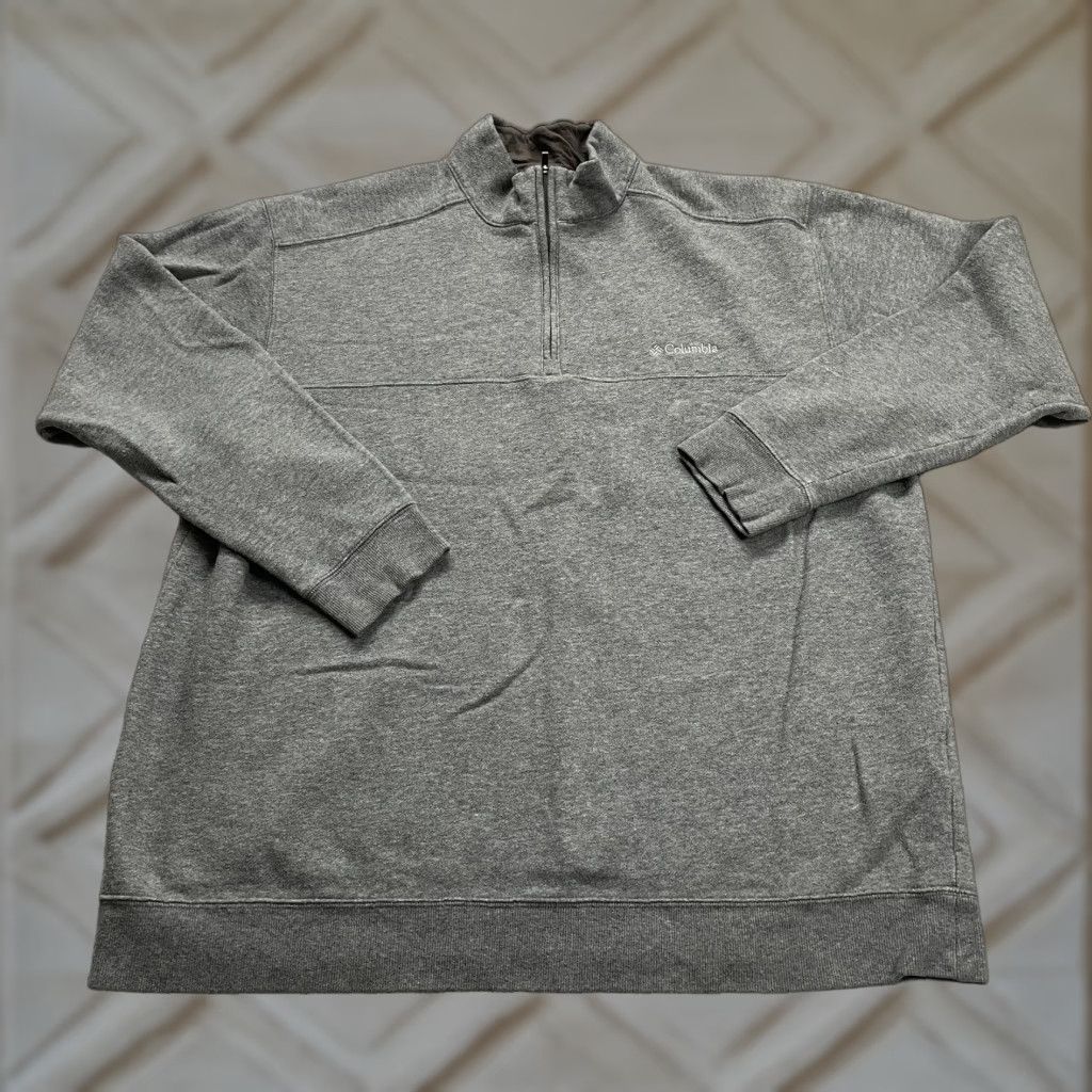 Vintage Columbia Sweatshirt Men 2XL Gray 1/4 Zip Mock Neck Fleece Pullover Outdoor Shirt Size US XXL / EU 58 / 5 - 1 Thumbnail
