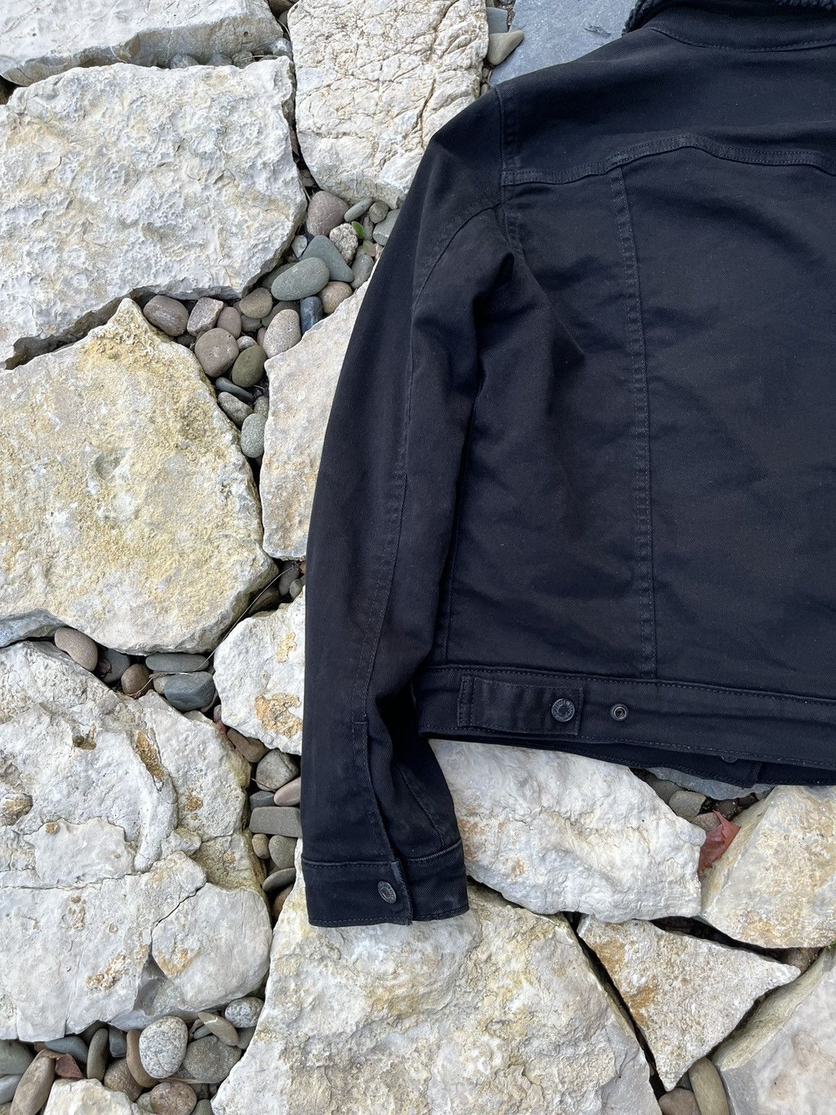 Levi's Levi’s sherpa trucker jacket denim full black levis gothic Size S / US 4 / IT 40 - 18 Thumbnail