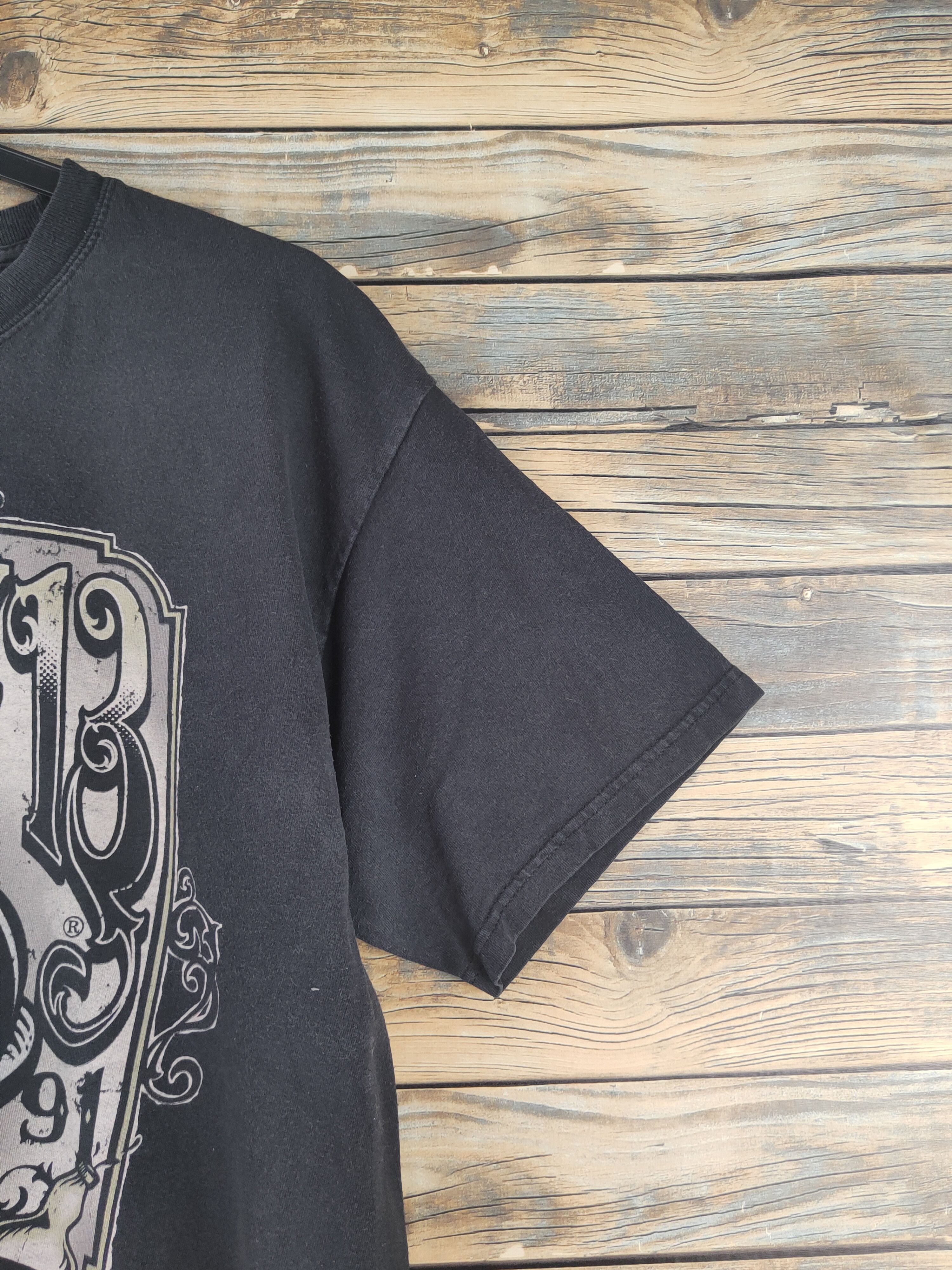 Japanese Brand Lucky 13 skull Black Short Sleeve T-shirts #S2862 Size US L / EU 52-54 / 3 - 7 Thumbnail