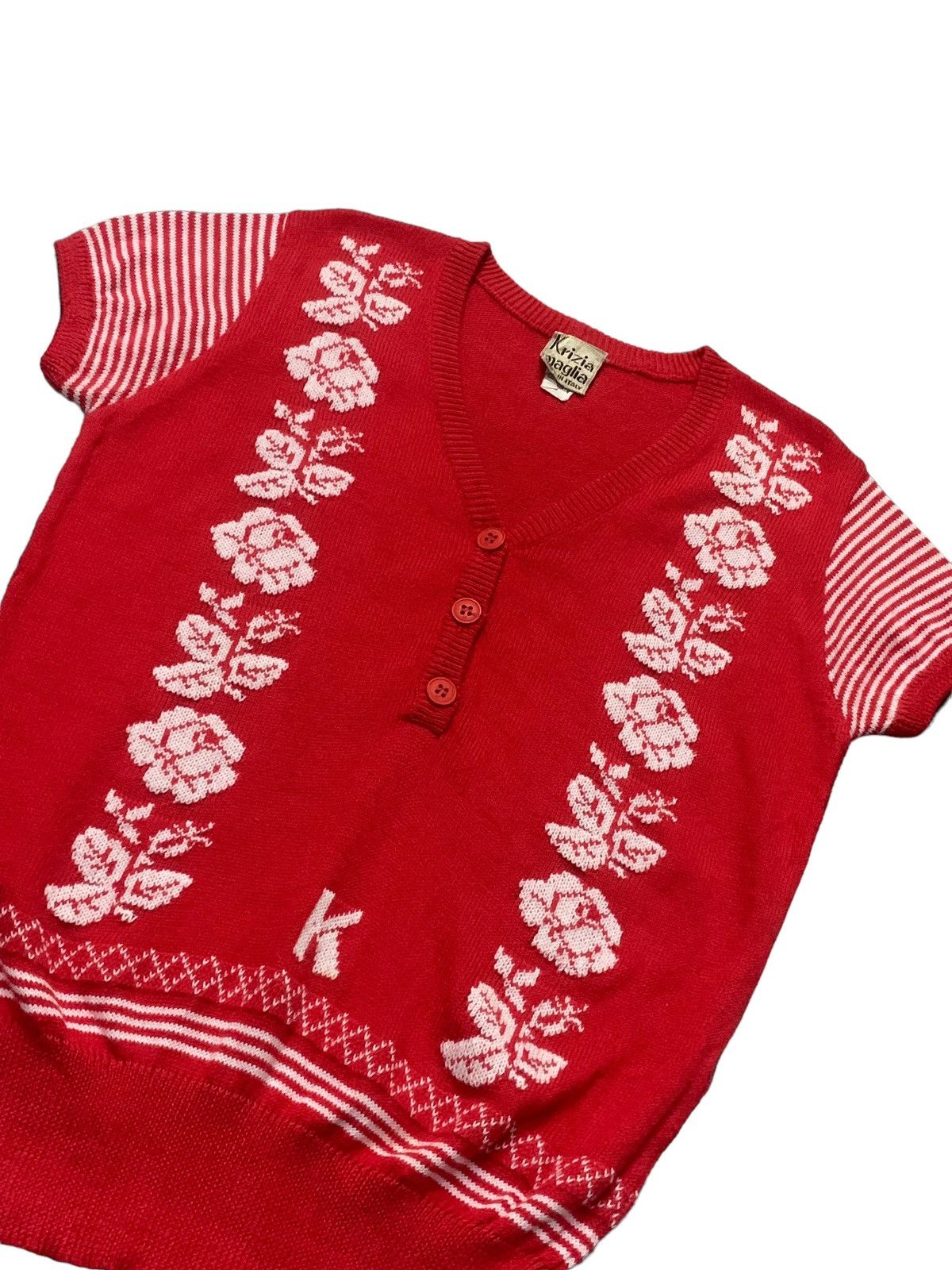 Krizia Vintage Krizia Maglia K Logo Knitwear Short Sleeve Size M / US 6-8 / IT 42-44 - 4 Thumbnail