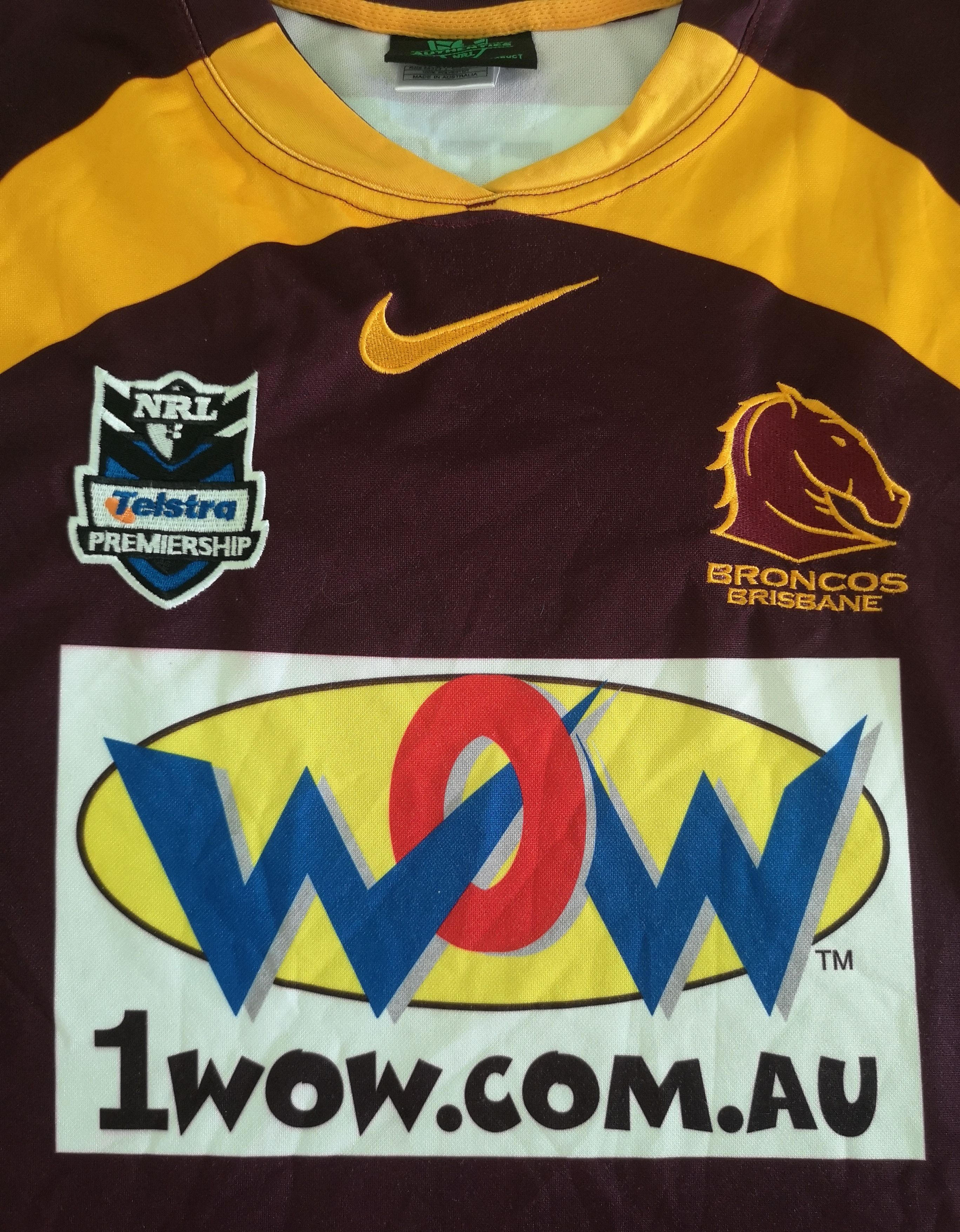 Nike Shirt Brisbane Broncos 2010 Rugby NRL Retro Vintage Size US XL / EU 56 / 4 - 2 Thumbnail