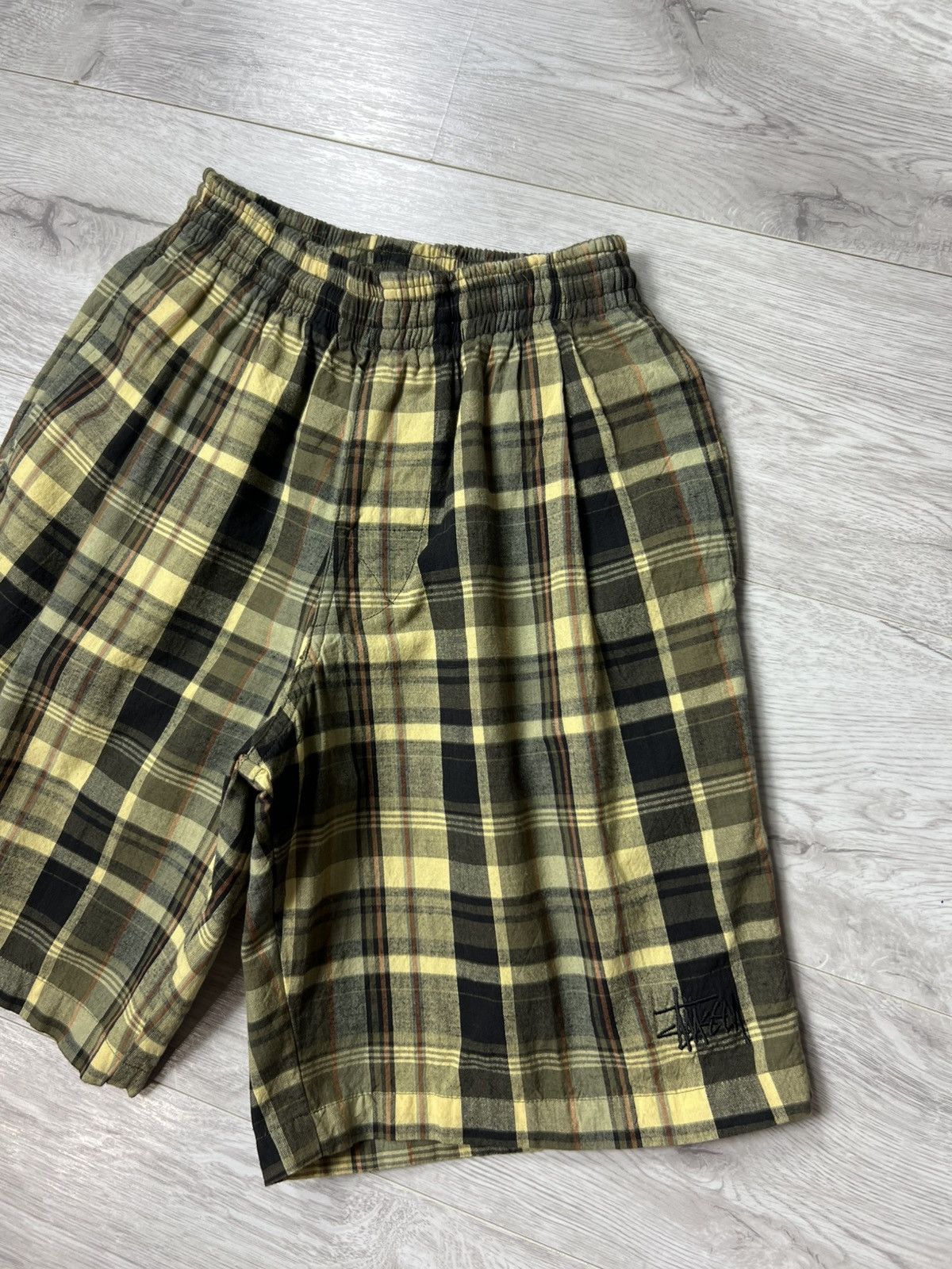 Stussy Rare 90s Vintage Stussy ELASTIC STUFF Men’s Checked Shorts Size US 30 / EU 46 - 2 Thumbnail