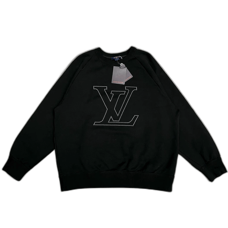 Louis Vuitton Louis Vuitton Black Logo Sweatshirt with Studs Size US L / EU 52-54 / 3 - 1 Thumbnail
