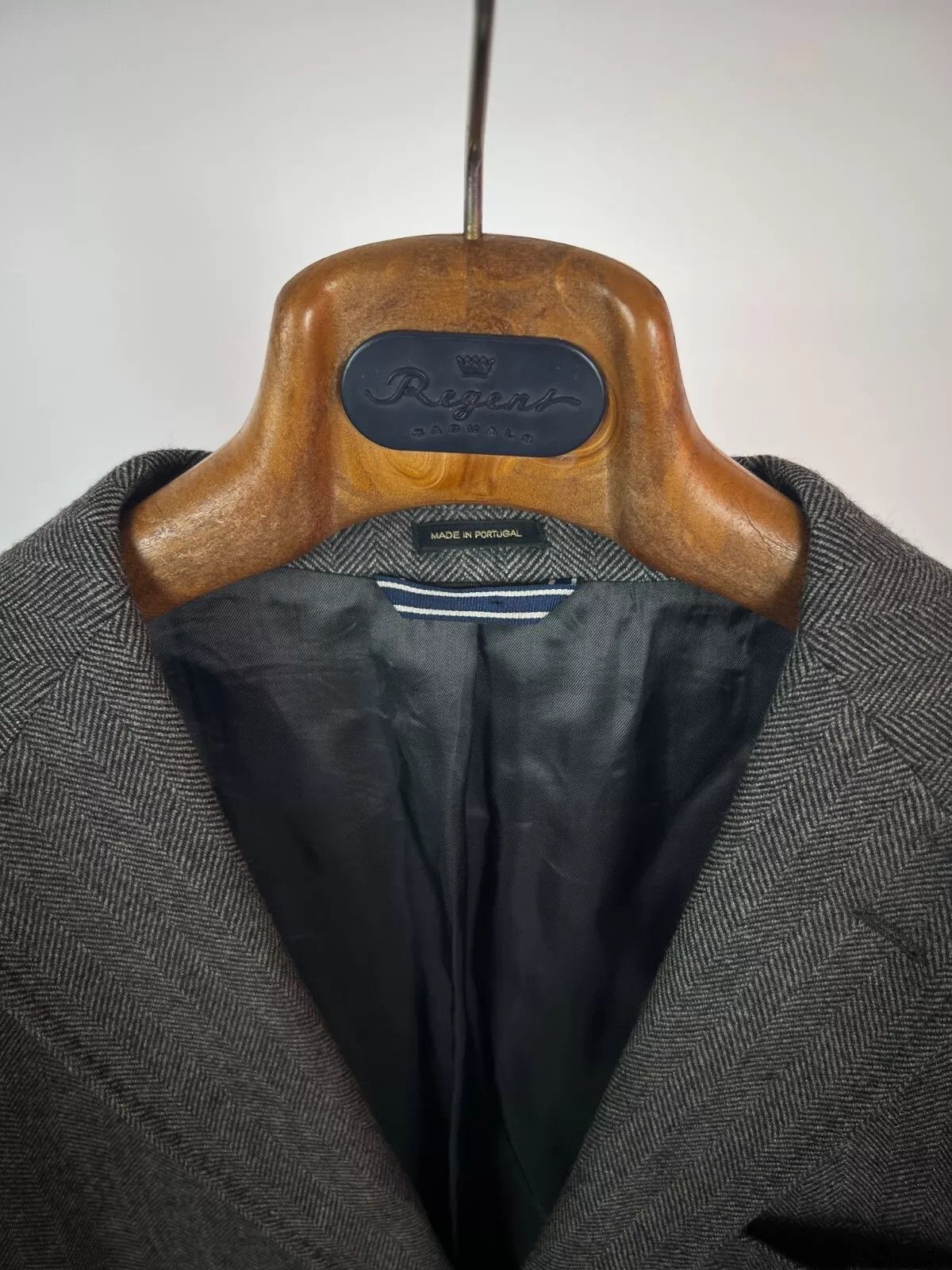 Massimo Dutti Massimo Dutti Grey Herringbone Wool Elbow Patches Blazer Size 40R - 12 Thumbnail