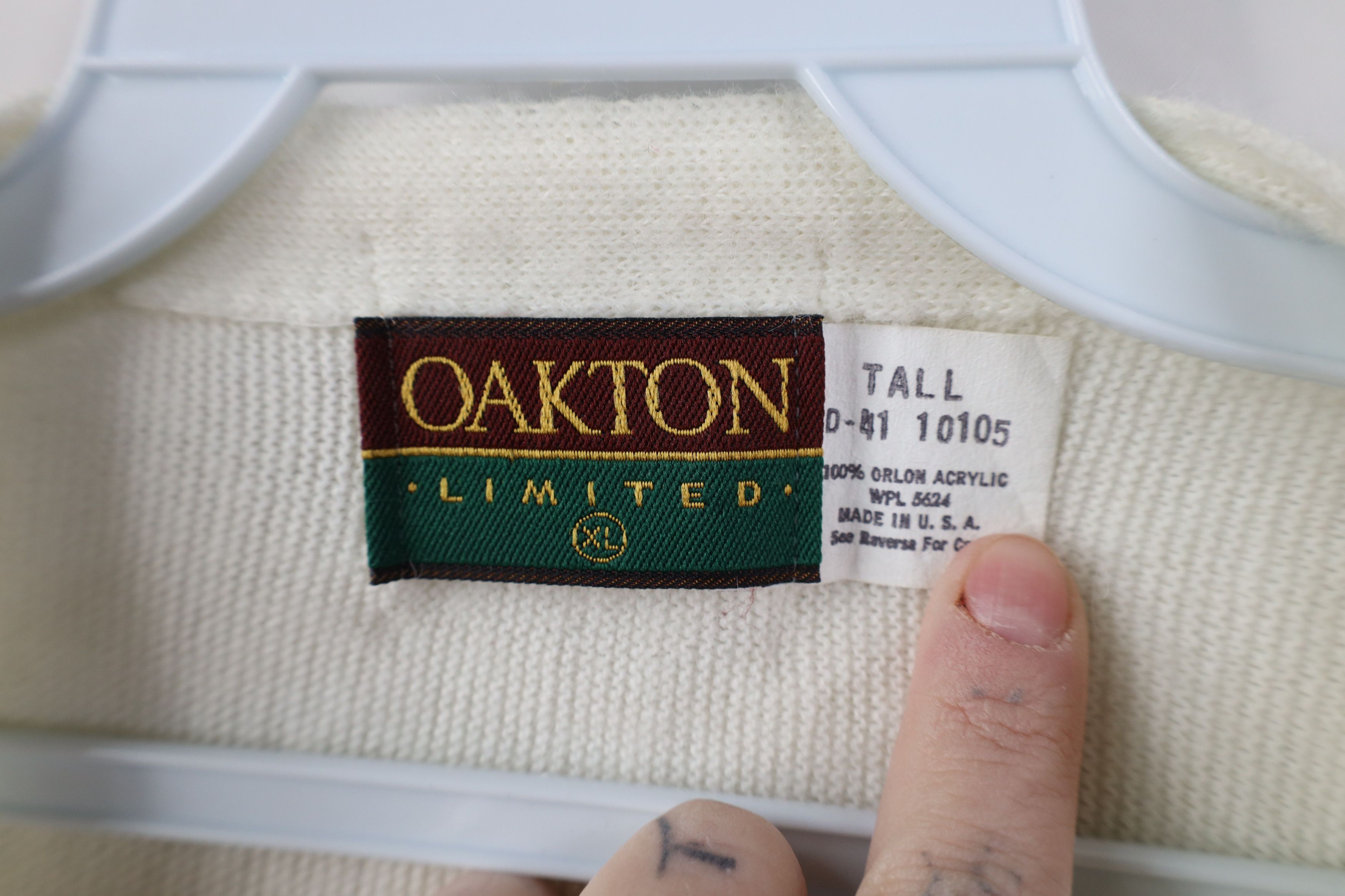 Vintage Vintage 70s Streetwear Knit Cardigan Sweater White USA Size US XL / EU 56 / 4 - 8 Thumbnail