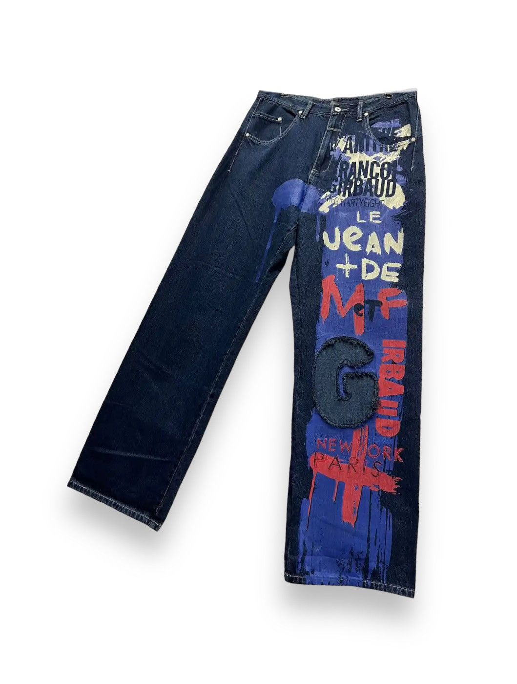 🔥 FYE 90’s GIBRAUD Art Painted Baggy Denim Pants