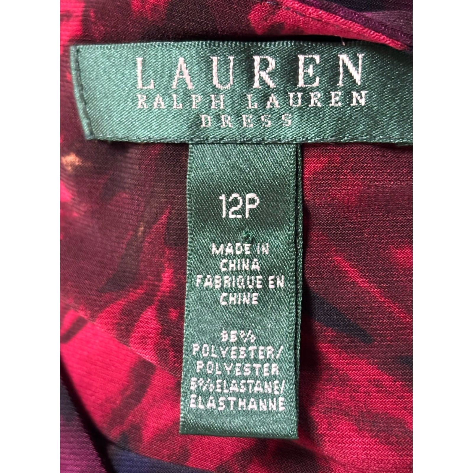 Ralph Lauren Lauren Ralph Lauren Faux Wrap Dress Sz 12p Petite Stretch Dark Floral Career Size XL / US 12-14 / IT 48-50 - 7 Thumbnail
