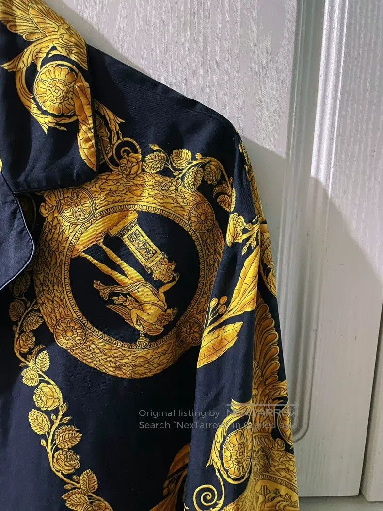 Versace Versace Silk shirt top black gold Size US XXL / EU 58 / 5 - 5 Thumbnail