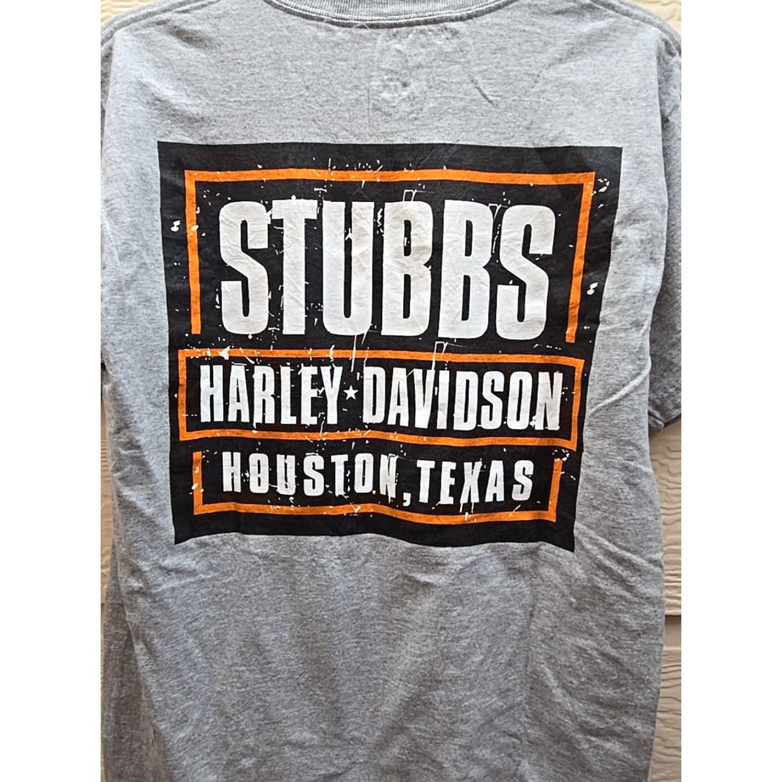 Hanes VINTAGE HANES TAGLESS Stubbs Harley Davidson Houston TX Gray TShirt Adult Small Size US S / EU 44-46 / 1 - 7 Thumbnail