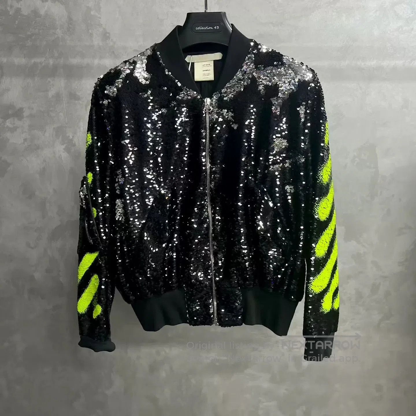 Balenciaga Off-White Sequin Bomber Jacket. Size US M / EU 48-50 / 2 - 1 Thumbnail