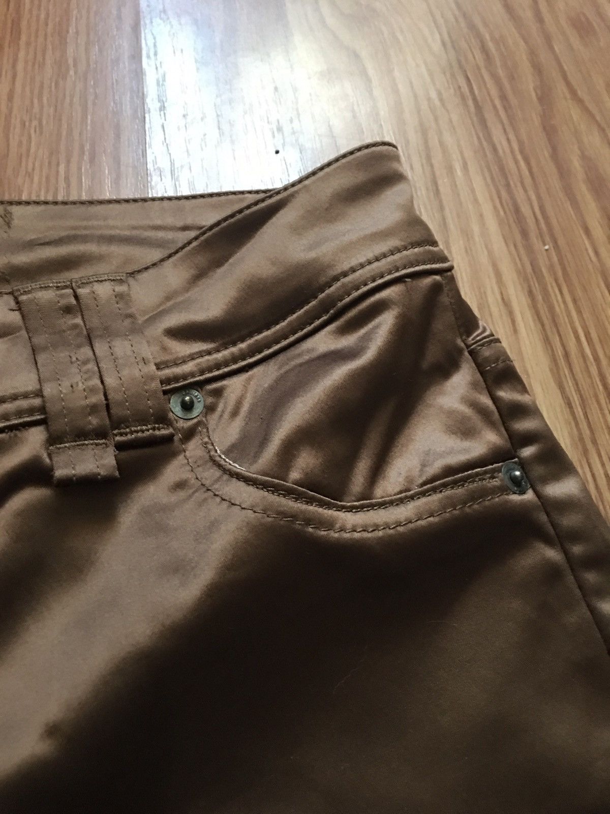 John Galliano John Galliano Nylon Bronze Metal Trousers Pants Size 28 EU42 Size 28" / US 6 / IT 42 - 8 Thumbnail