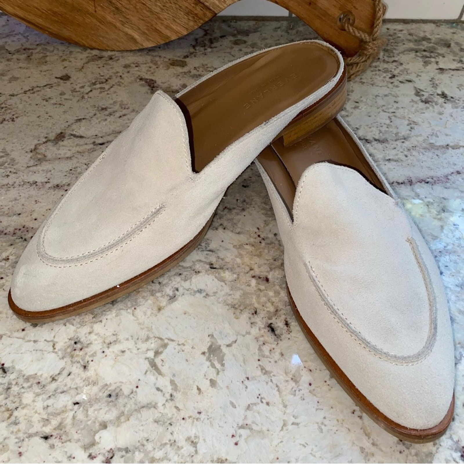 Everlane Everlane $179 Modern Loafer Mule Ivory Suede Women 9.5 Italy Size US 9.5 / IT 39.5 - 3 Thumbnail