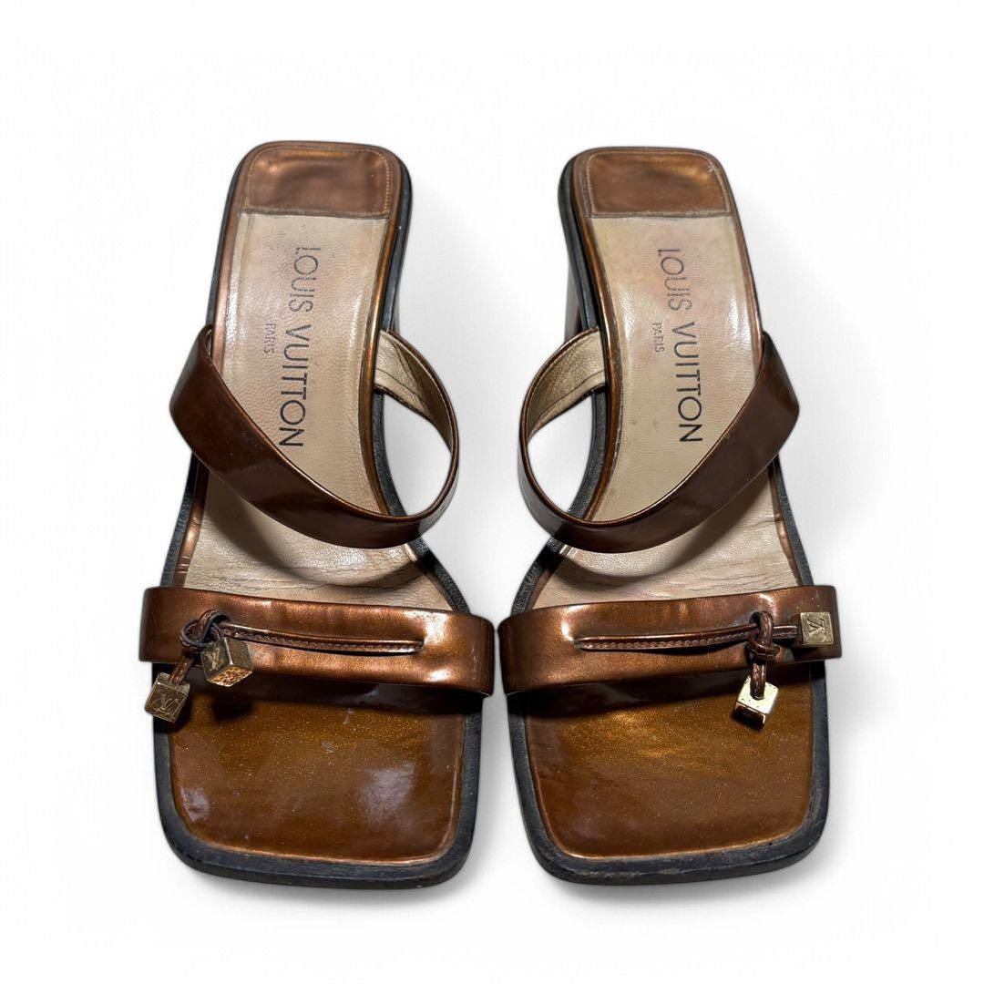 Louis Vuitton Louis Vuitton - 37.5 Vernis Mules Square Toe LV Charms Size US 6.5 / IT 36.5 - 2 Thumbnail