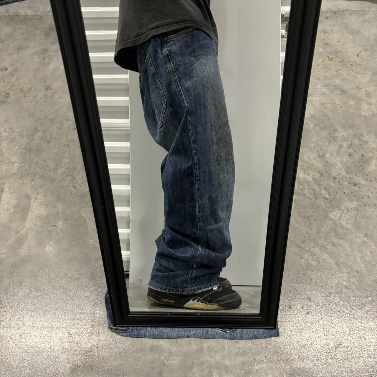 Japanese Brand × Vintage Crazy Vintage Y2K/2000s Baggy Grunge Dark Wash Skater Denim Jeans! Size US 38 / EU 54 - 2 Thumbnail