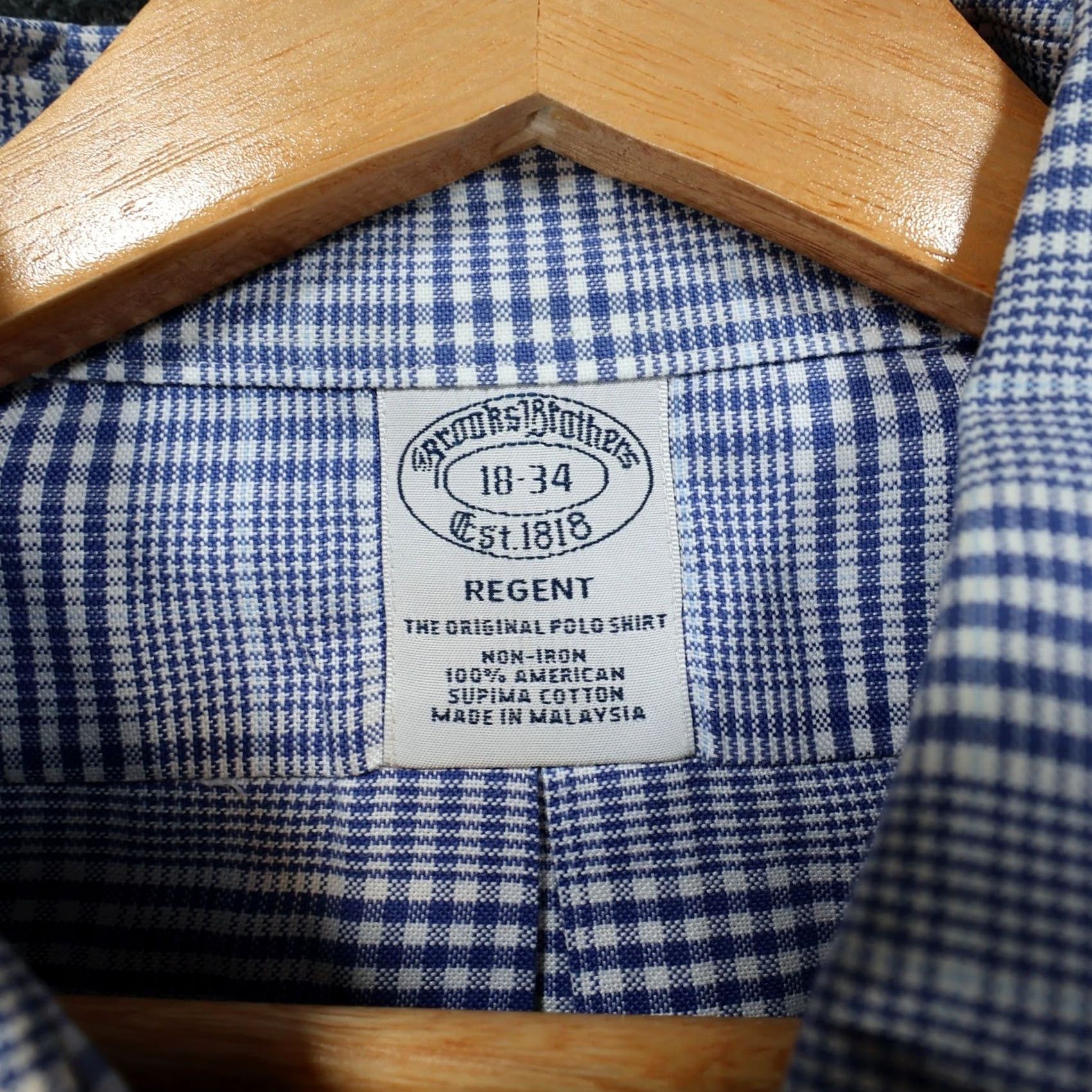 Brooks Brothers Brooks Brothers Regent Button Down Shirt Mens Blue Plaid Non-Iron Excellent Size US XXL / EU 58 / 5 - 7 Thumbnail