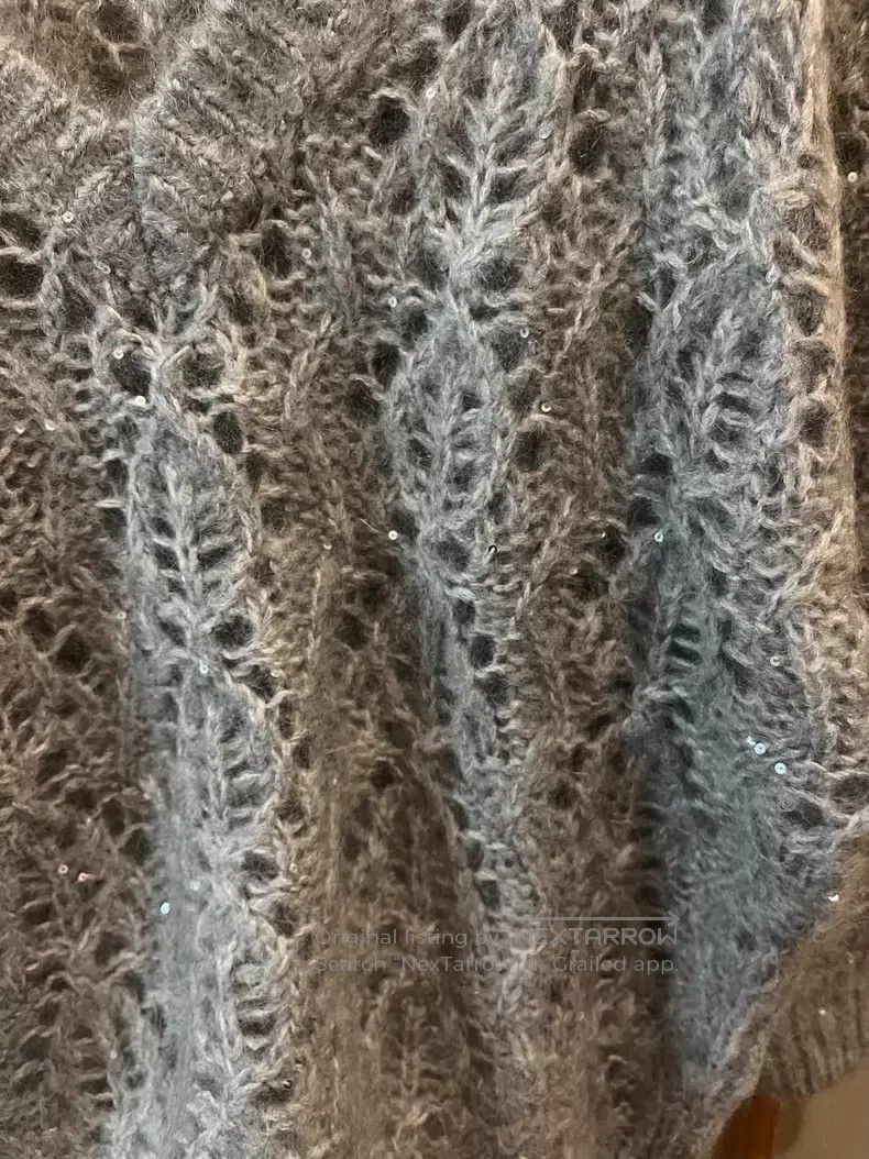 Brunello Cucinelli Brunello Cucinelli Mohair Sequin Openwork Knit Sweater Size M / US 6-8 / IT 42-44 - 4 Thumbnail