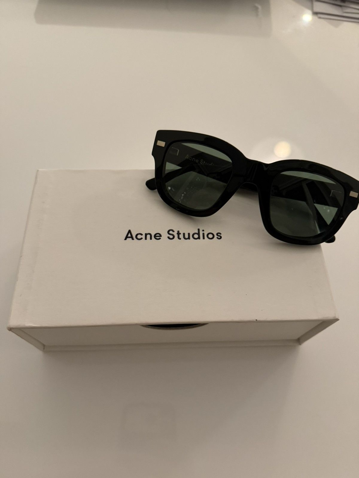 Acne Studios Acne Studios Black Square Glasses Green Lenses Size ONE SIZE - 4 Thumbnail