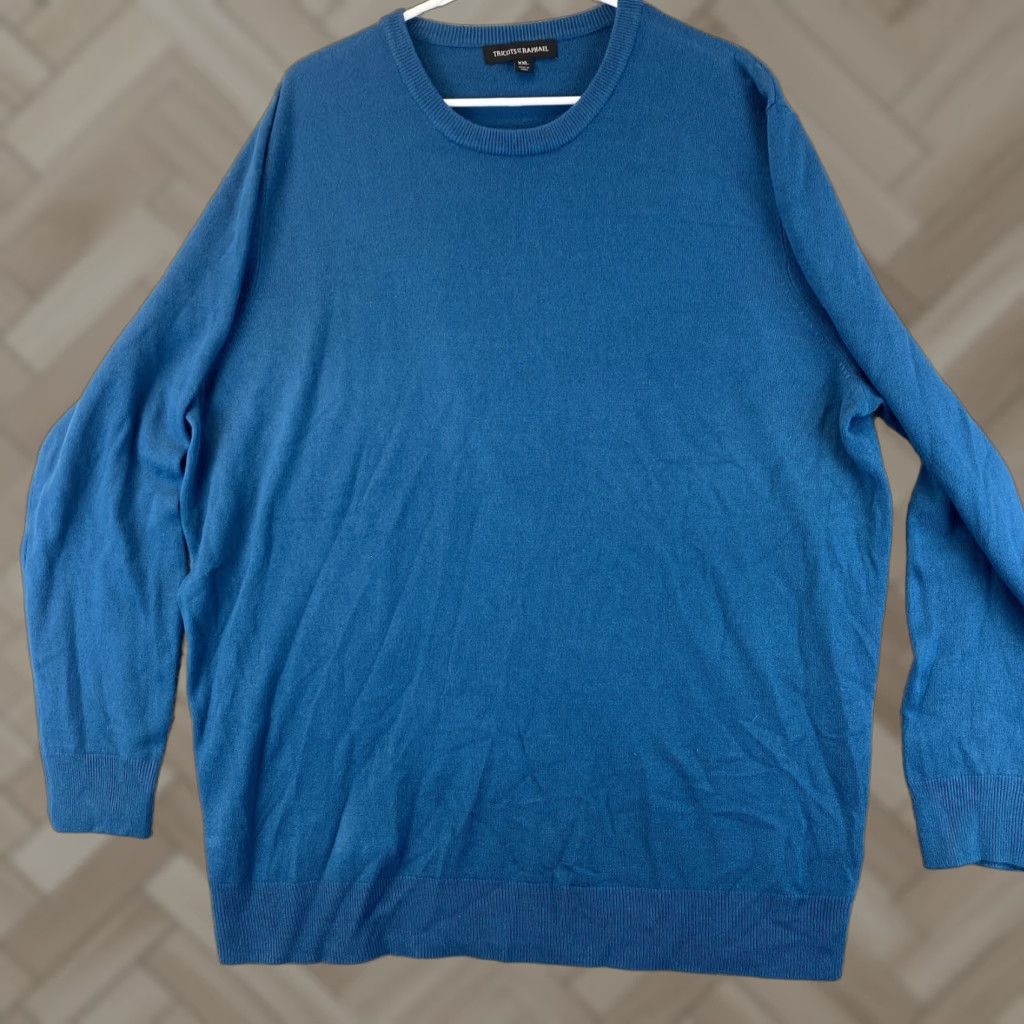 Vintage Tricots St. Raphael Pullover Sweater Men’s 2XL Blue Solid Classic Size US XXL / EU 58 / 5 - 1 Thumbnail