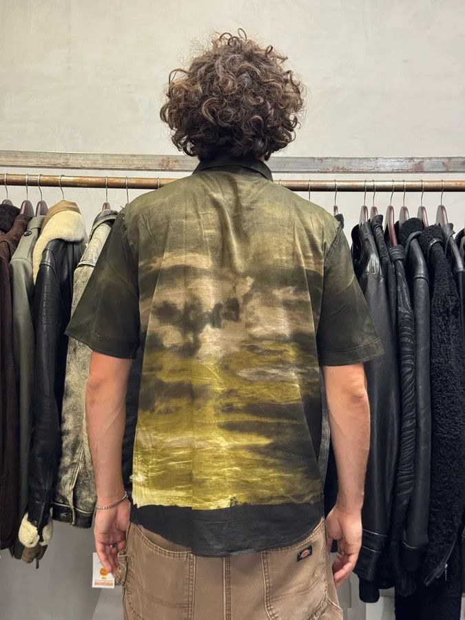 Roberto Cavalli × Vintage 2000S Cavalli Apocalyptic Sunset Brown Faded Shirt Size US M / EU 48-50 / 2 - 3 Thumbnail