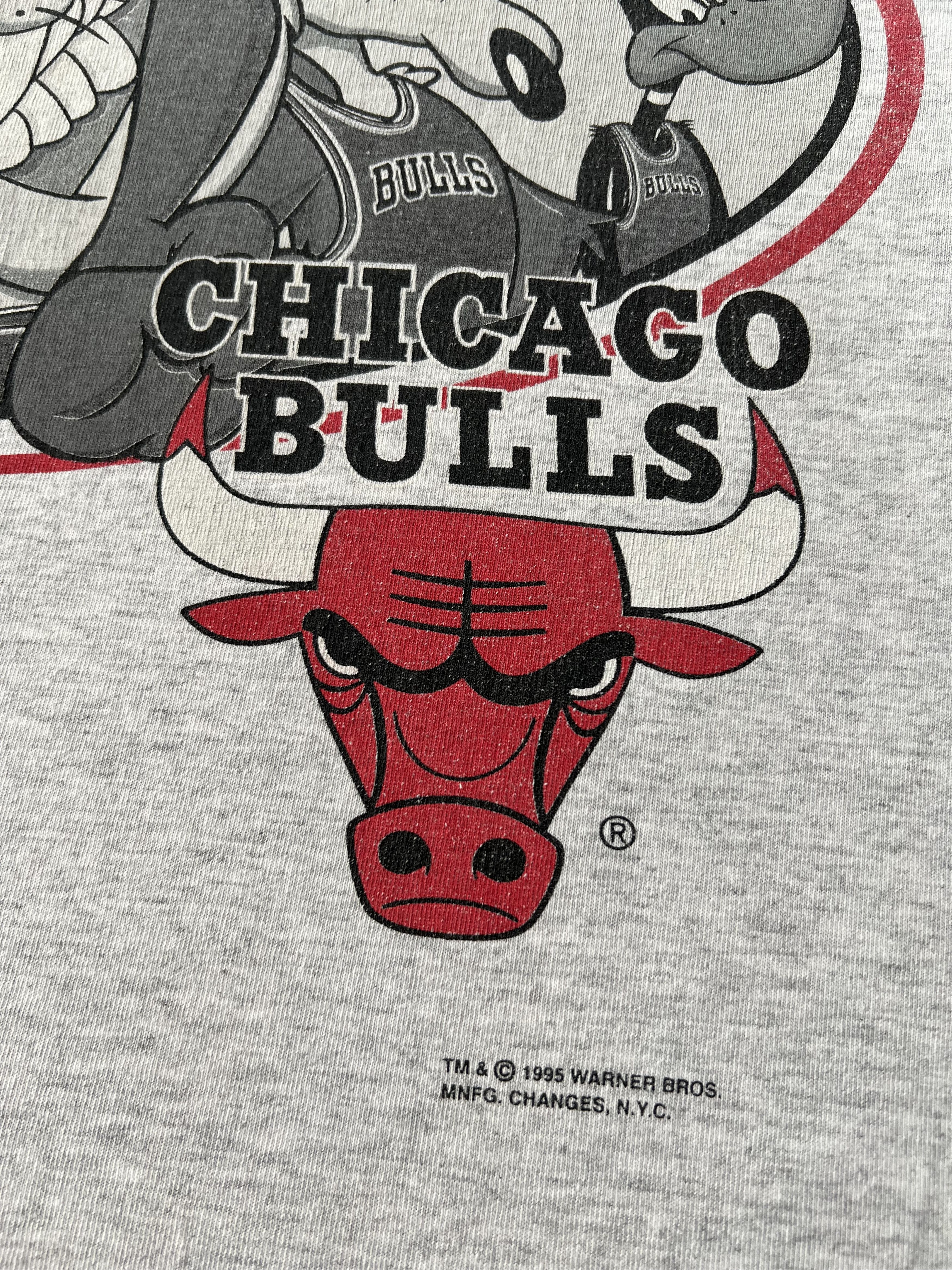 Warner Bros Vintage 1995 Chicago Bulls Warner Bros Taz NBA T-shirt Size US XL / EU 56 / 4 - 5 Thumbnail