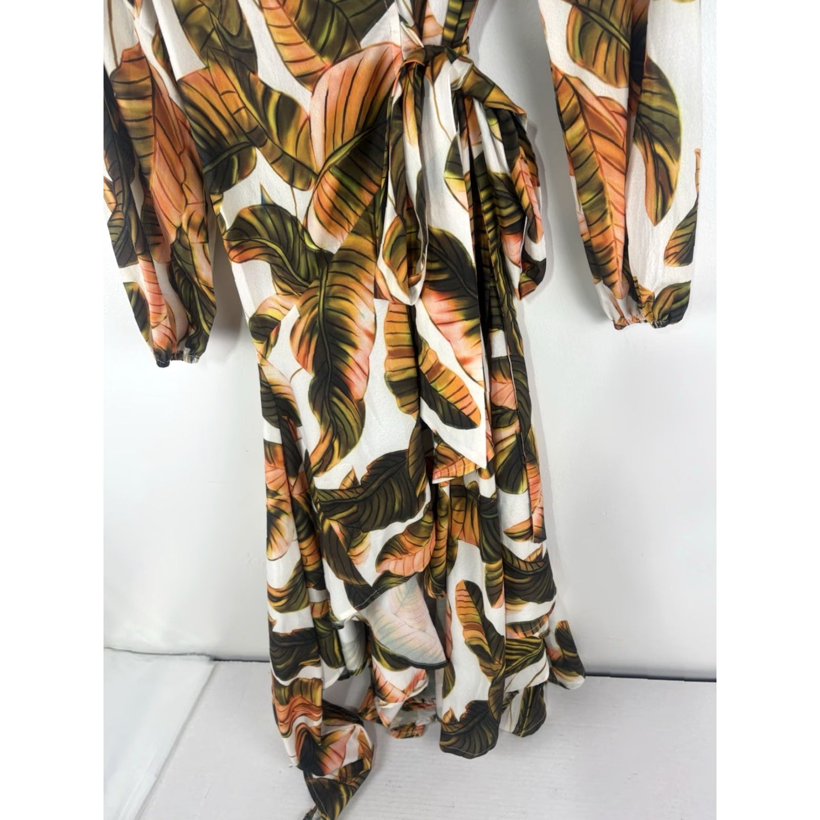 Vintage Lumie Tropical Floral Cascading Wrap Dress Womens Size S Size S / US 4 / IT 40 - 3 Thumbnail