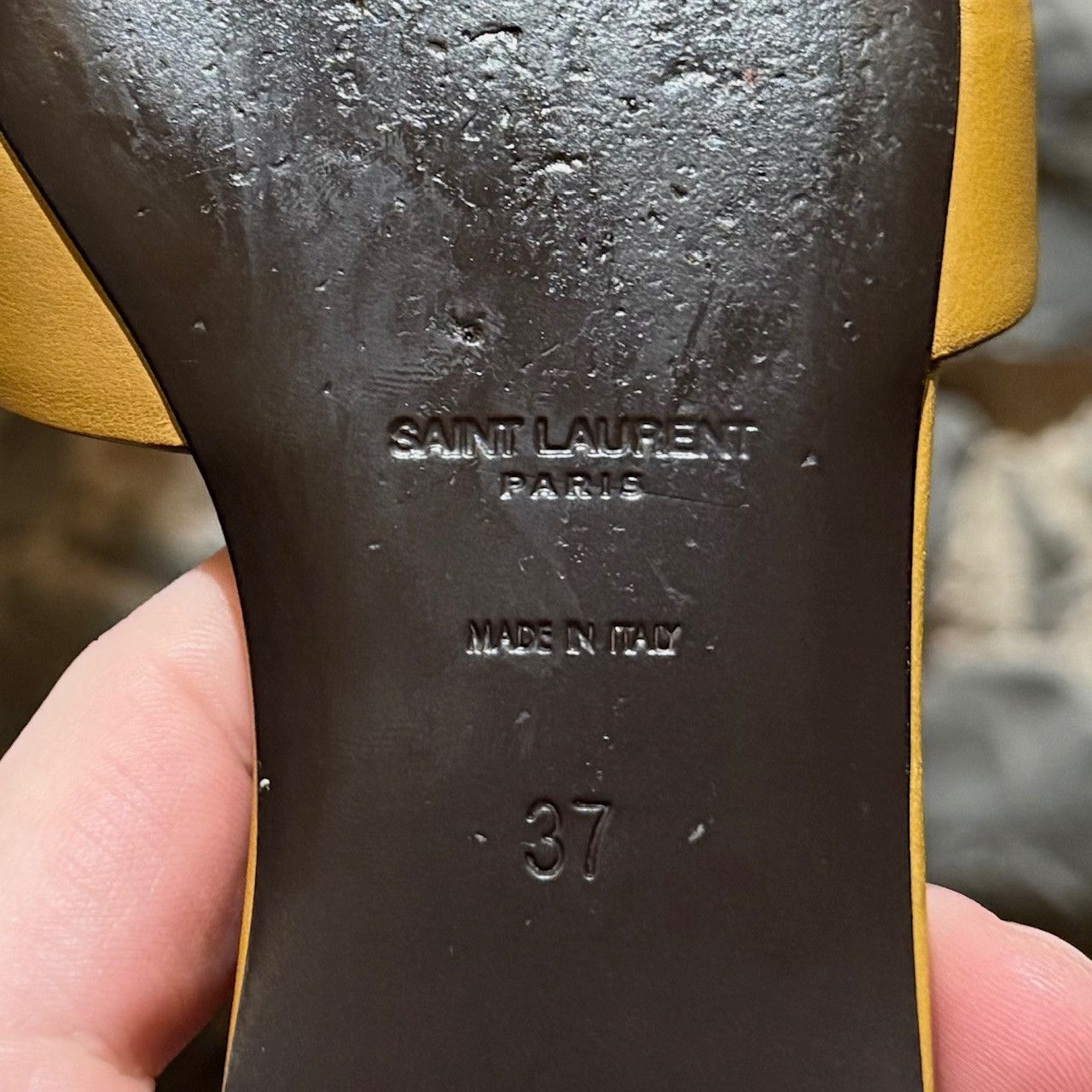 Saint Laurent Paris Saint Laurent Yellow Tribute Mules Flat Sandals Size US 7 / IT 37 - 9 Thumbnail