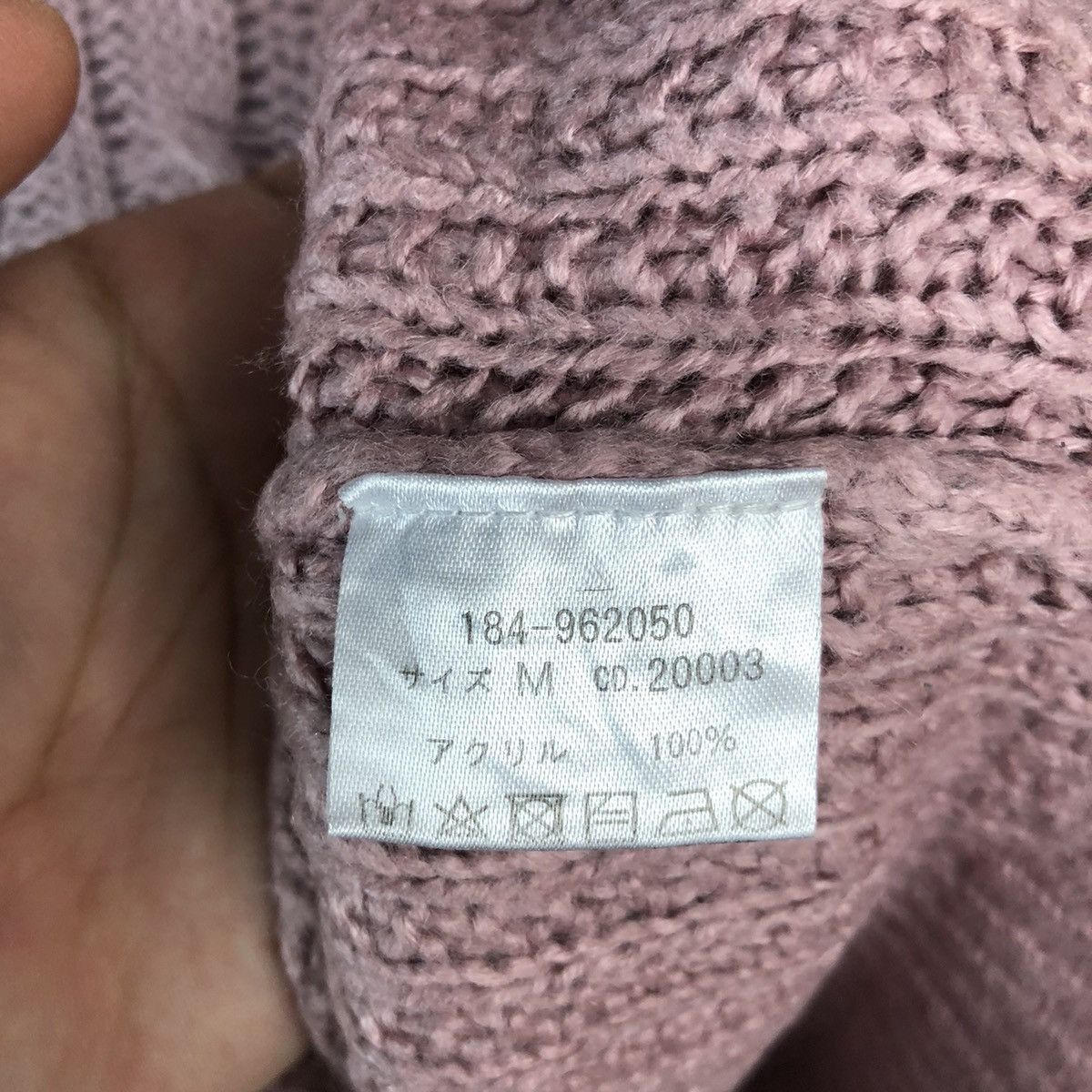 Homespun Knitwear × Japanese Brand Igni japan Pink Turtle Neck cable Knitwear #A1213 Size M / US 6-8 / IT 42-44 - 11 Thumbnail