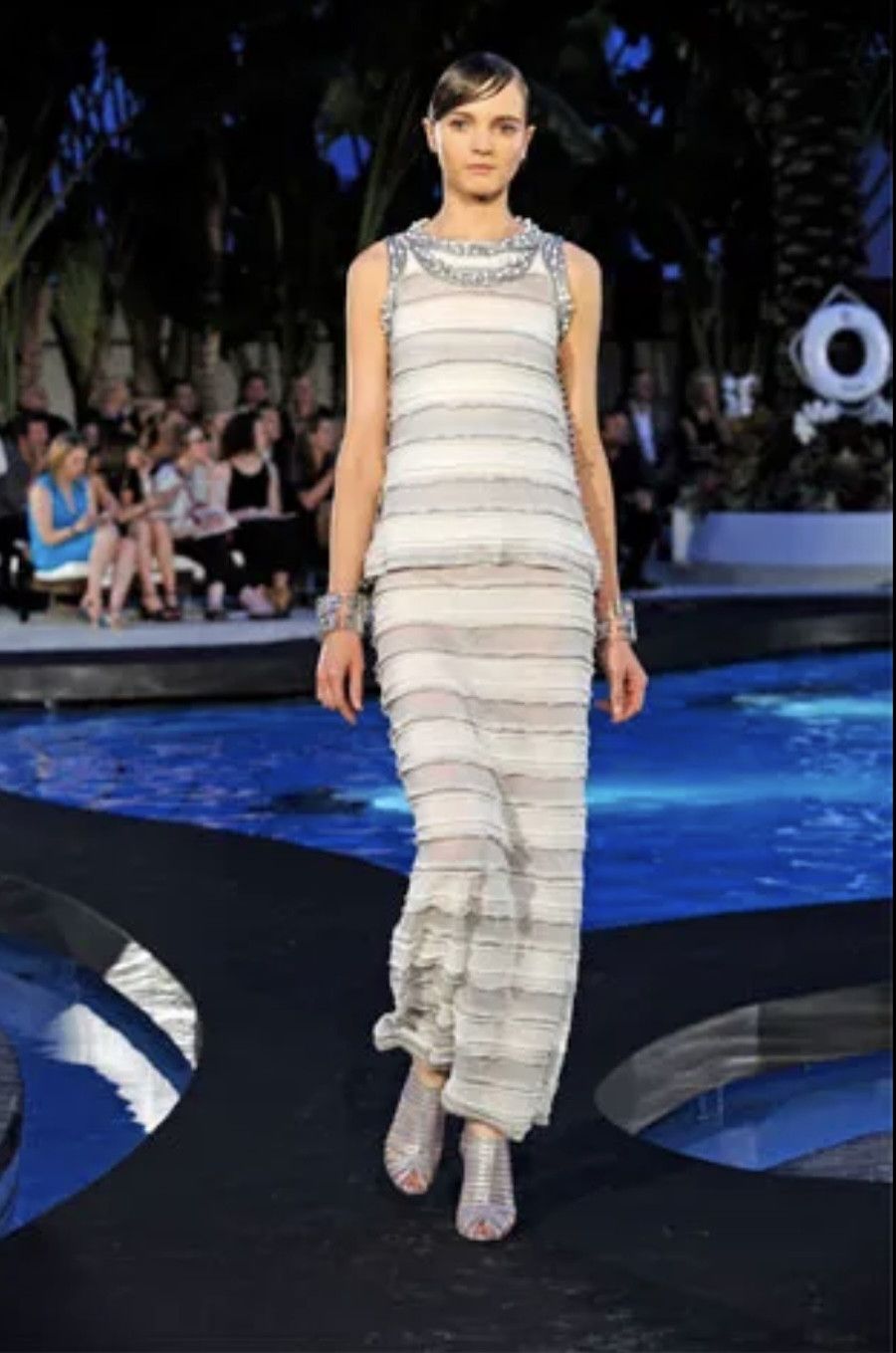 Chanel Chanel Cruise 2009 Fine Knit Frilled Maxi Slip Dress Size M / US 6-8 / IT 42-44 - 2 Thumbnail