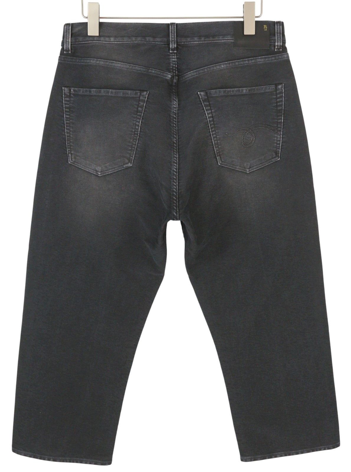 R13 X-BF 29 Black Garment Dyed Moleskin Faded Ankle FW25 86628 Size 29" - 2 Thumbnail