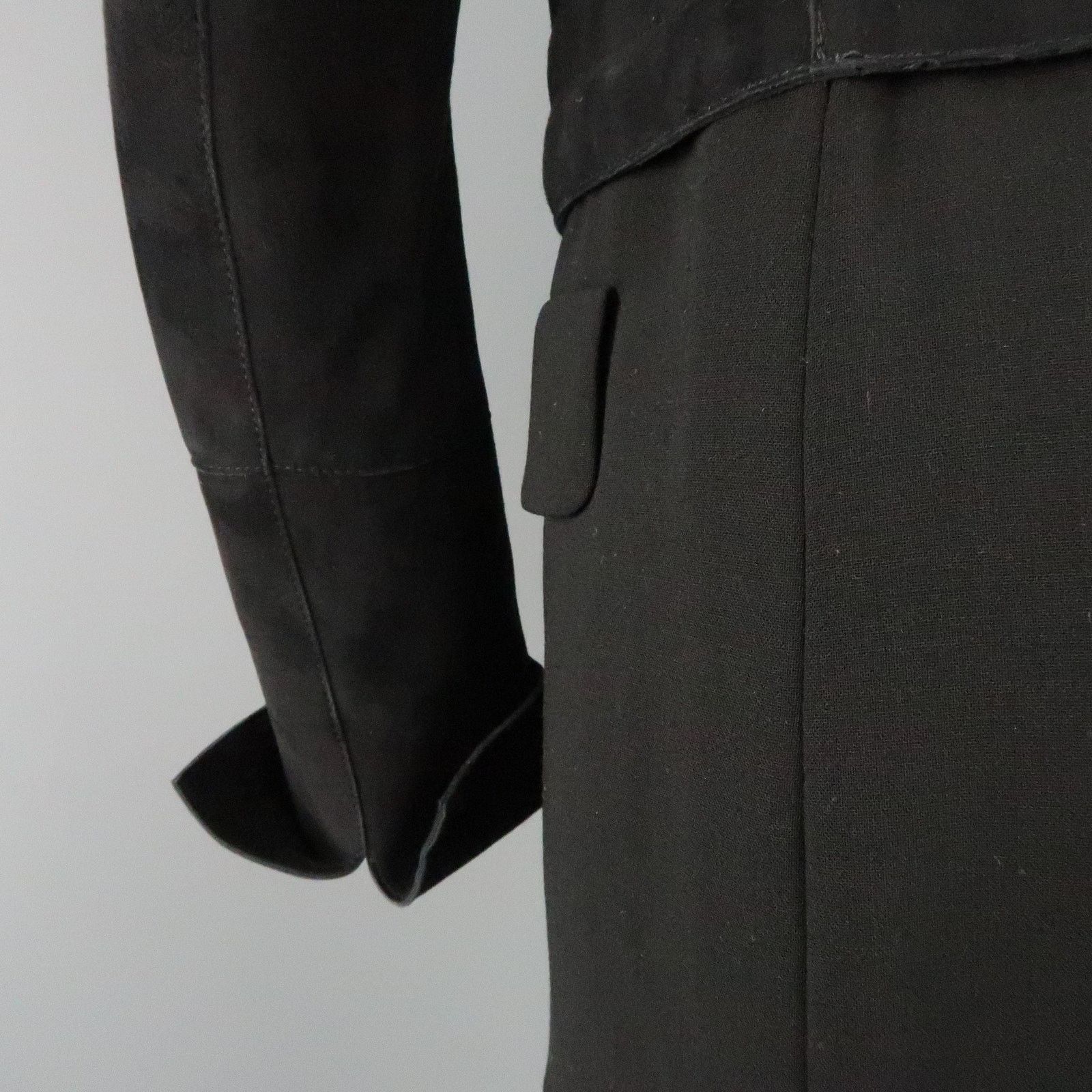 Akris AKRIS Size 10 Black Suede & Wool Zip Off Sport Coat Jacket Size US L / EU 52-54 / 3 - 5 Thumbnail
