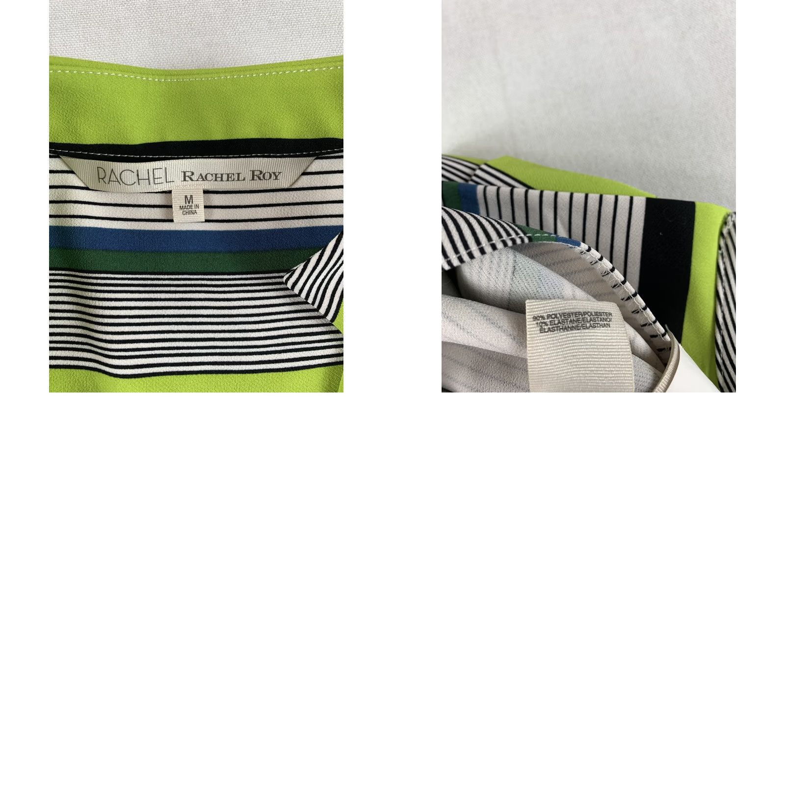Vintage Rachel Roy Striped Sheath Dress - Medium LIME Green Size M / US 6-8 / IT 42-44 - 8 Thumbnail