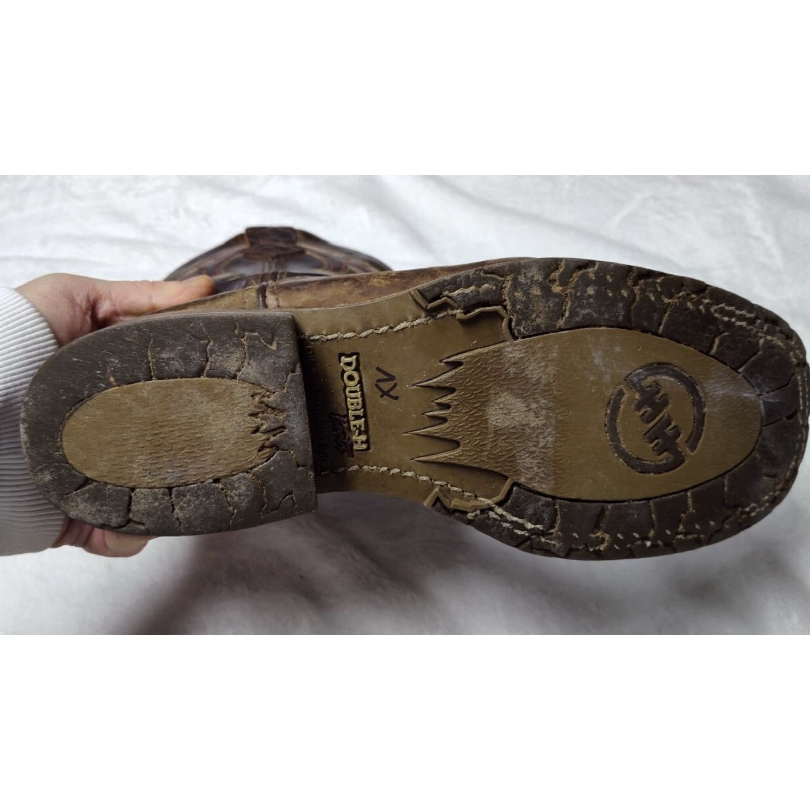 Vintage VINTAGE Double-H Boots Western Boots Men's 8.5D Brown Leather DH4645 Made in USA Square Toe Size US 9 / EU 42 - 4 Thumbnail