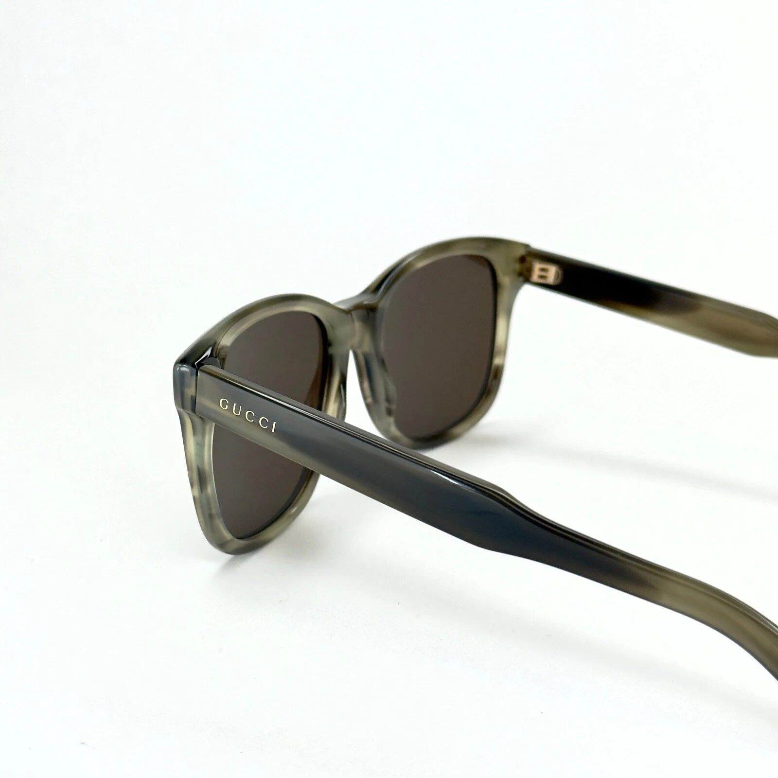 Gucci GUCCI GG0050S 0050 Classic Square Brown Horn Sunglass 003 Size ONE SIZE - 8 Thumbnail