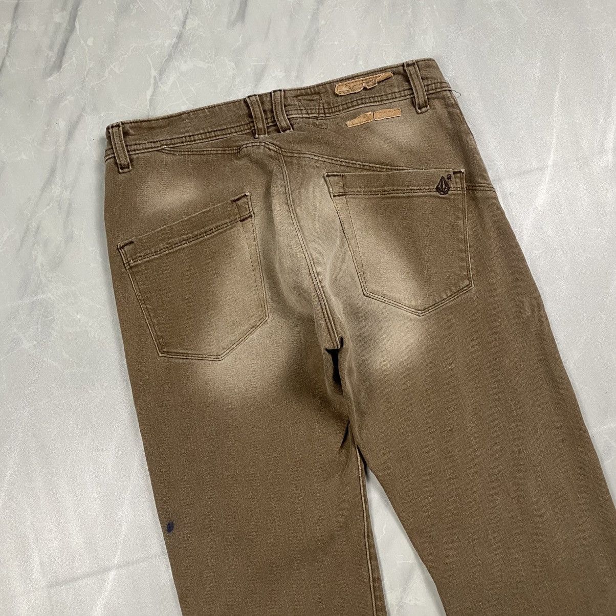 Volcom Rare Vintge y2k Volcom Skateboard Washed Brown Jeans Size US 31 - 3 Thumbnail