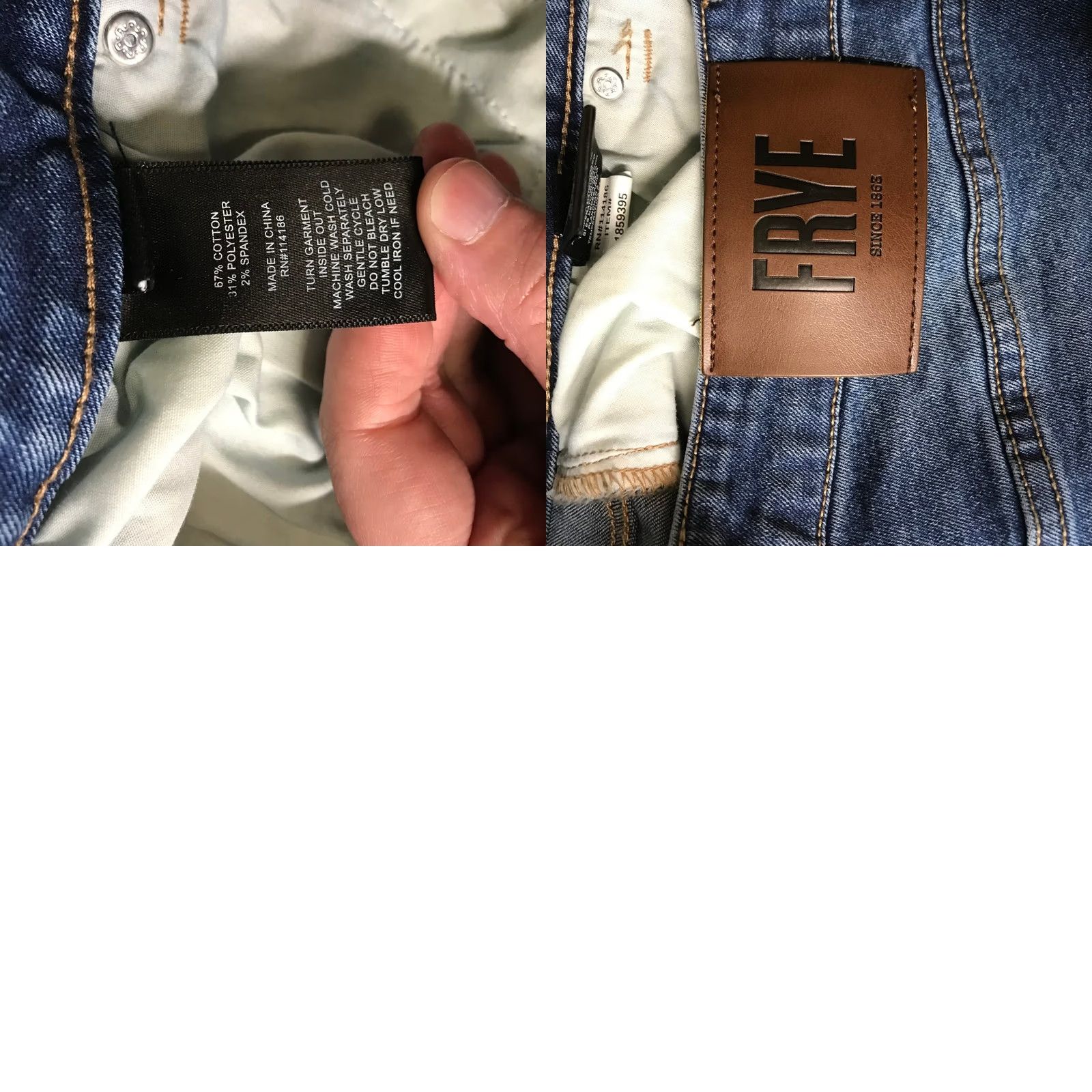 Frye Frye Womens High Rise Straight Leg Jeans Medium Wash Blue Stretch Denim RN114186 Size 27" / US 4 / IT 40 - 8 Thumbnail