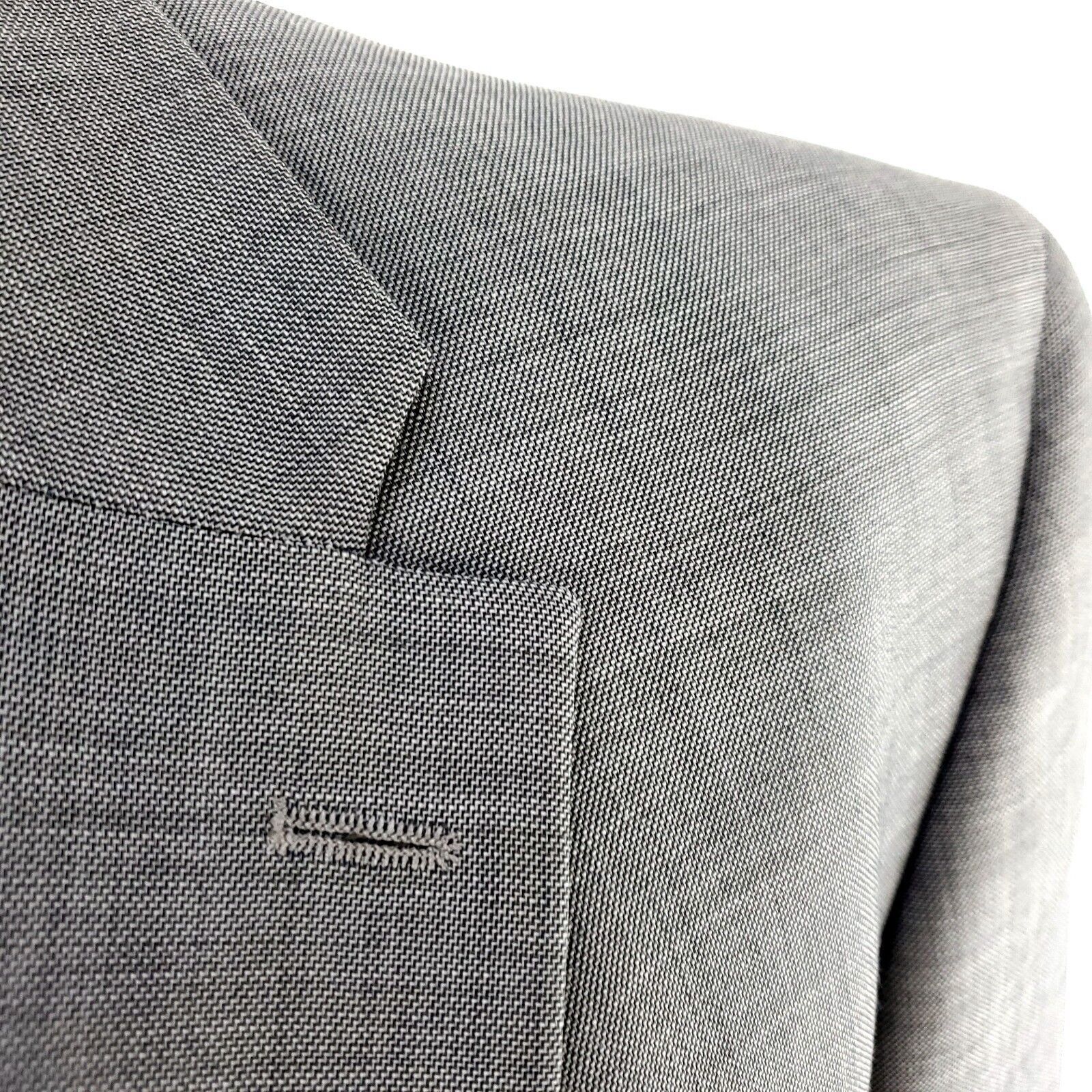 Tommy Hilfiger Tommy Hilfiger Wool 2 Button Blazer 38L Gray Sharkskin Size 38L - 2 Thumbnail