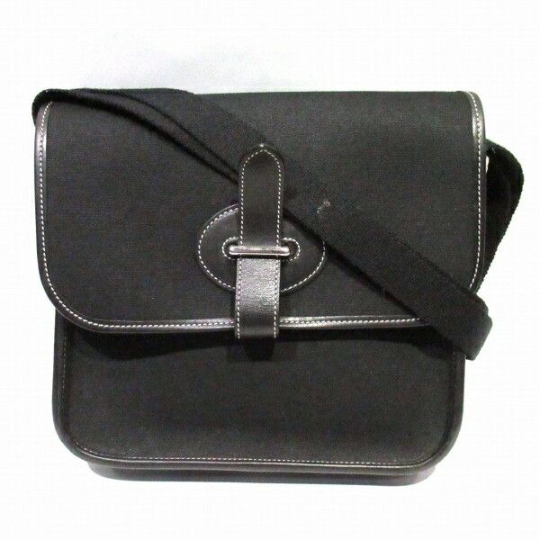 image of Hermes Toile Mini Buenaventura Crossbody Bag in Black, Women's
