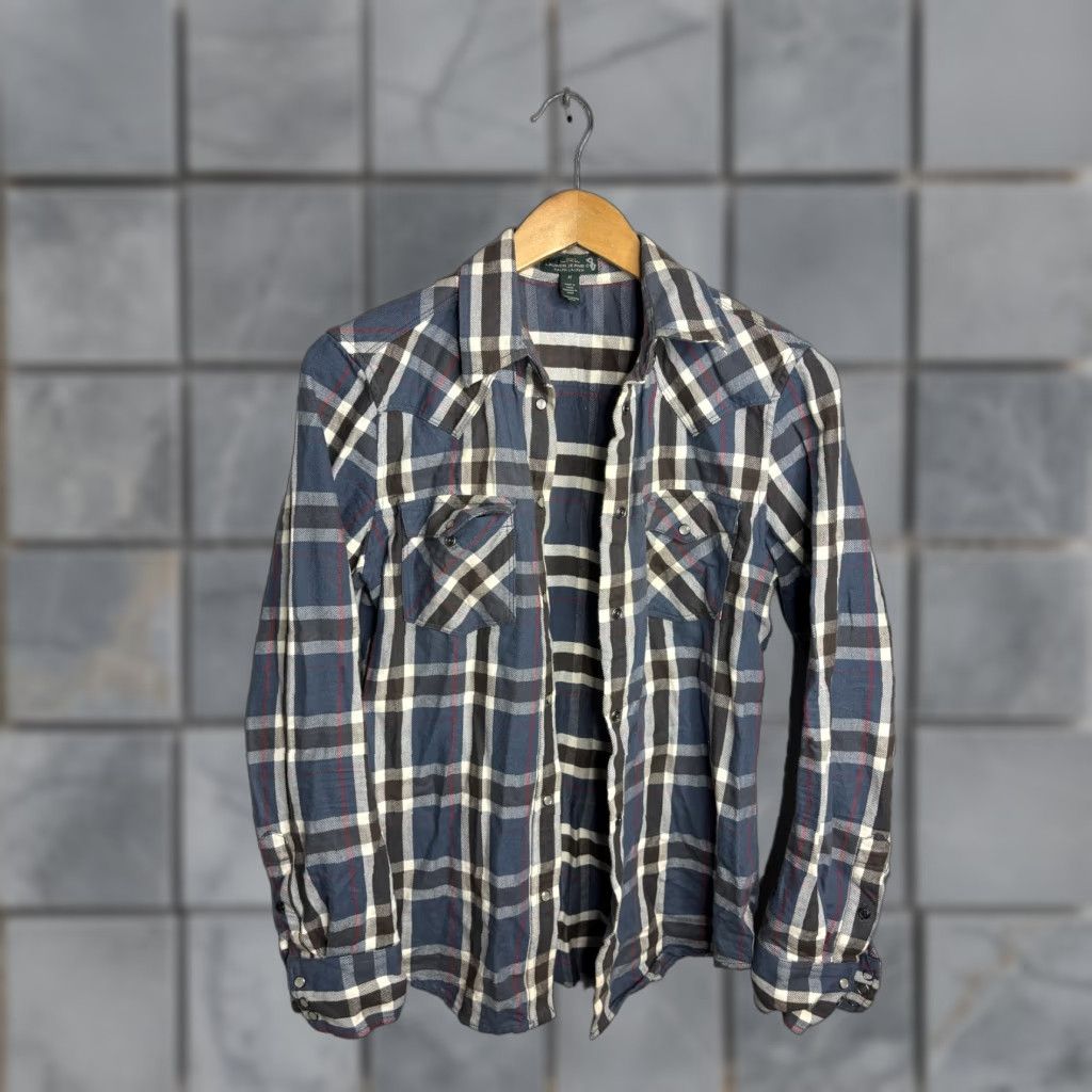 Ralph Lauren Lauren Jeans Co Ralph Lauren Shirt Mens Medium Blue Plaid Western Pearl Snap 90s Size US M / EU 48-50 / 2 - 1 Thumbnail