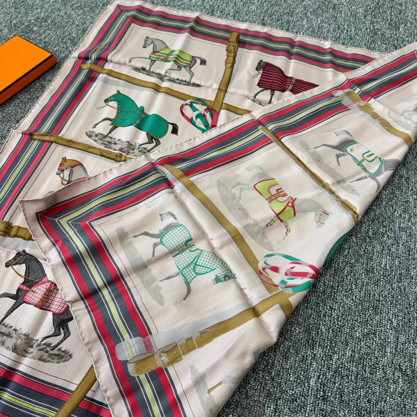 Hermes Hermès Cheval en Parade Silk Scarf NWT 10 Horse Patterns Size ONE SIZE - 4 Thumbnail