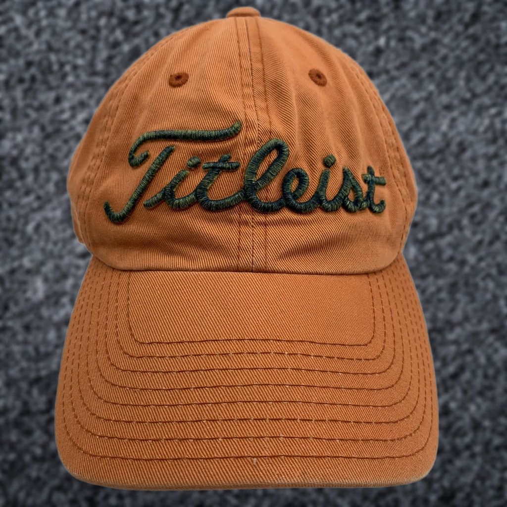 Titleist VINTAGE Titleist Hat Cap Strap Back Mens Orange Twill Baseball Golf Skybrook One Size Size ONE SIZE - 1 Thumbnail