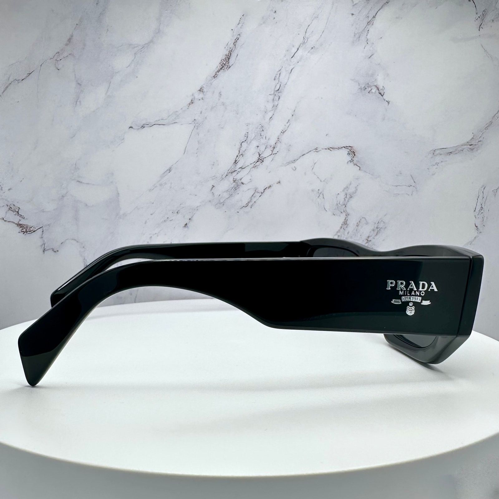 Prada PRADA Sunglasses Black Square PRADA MILANO Silver Logo Size ONE SIZE - 12 Thumbnail