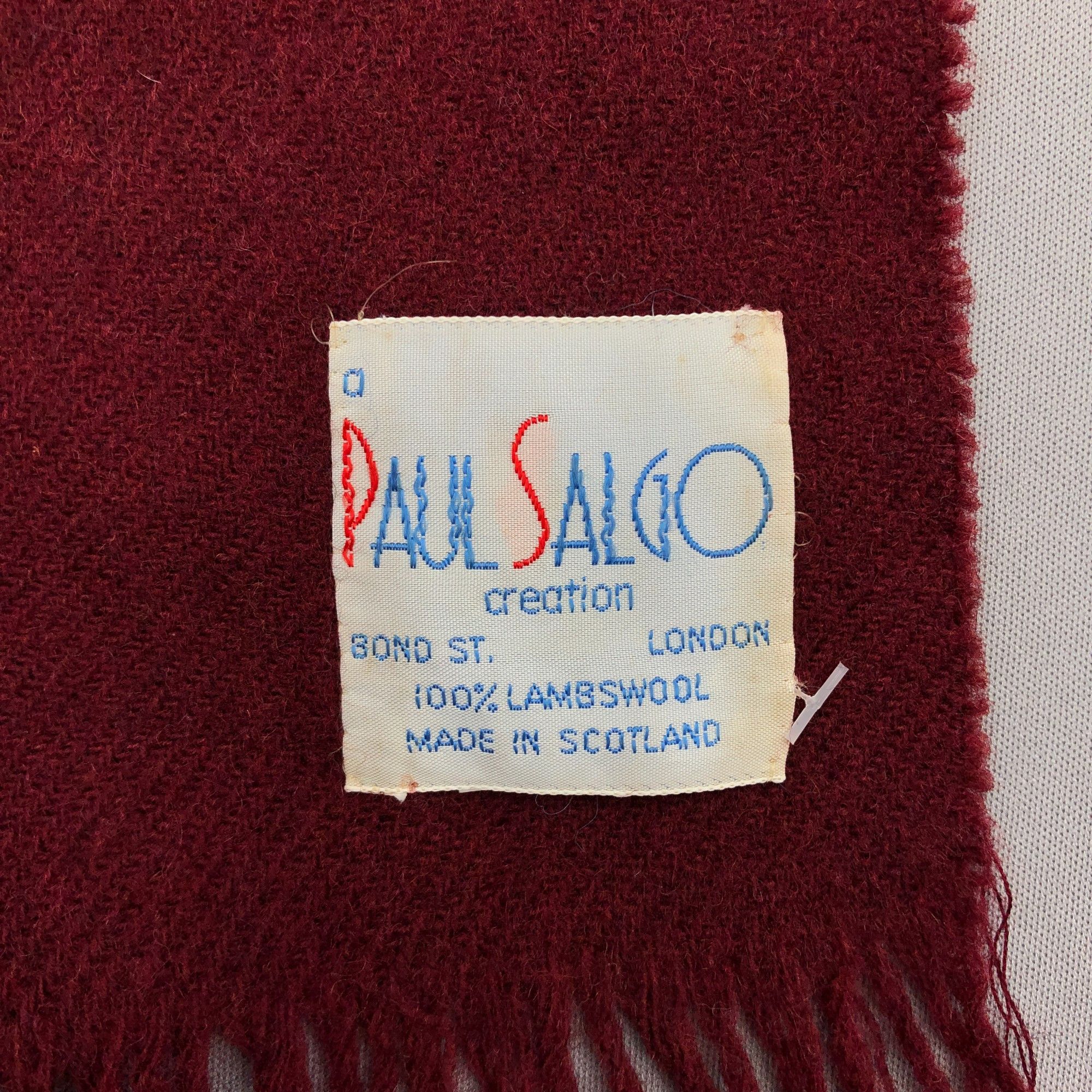 Japanese Brand Vintage 80s Paul Salgo Scarf Muffler Wool Cashmere Scarves Size ONE SIZE - 4 Thumbnail