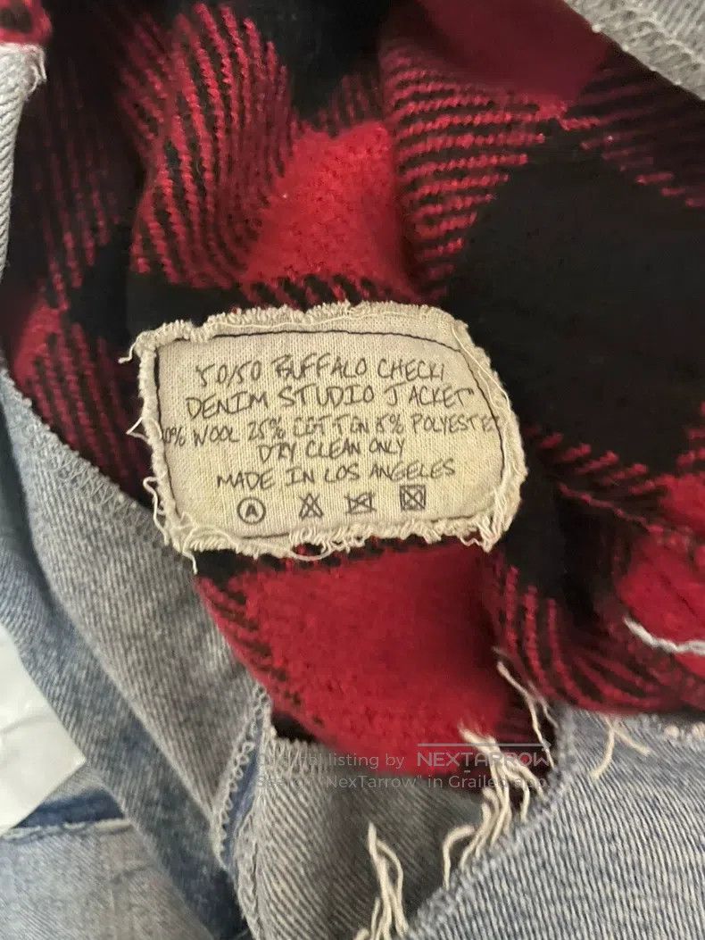 Greg Lauren Greg Lauren Red and White Plaid Coarse Flannel Patchwork J Size US M / EU 48-50 / 2 - 3 Thumbnail