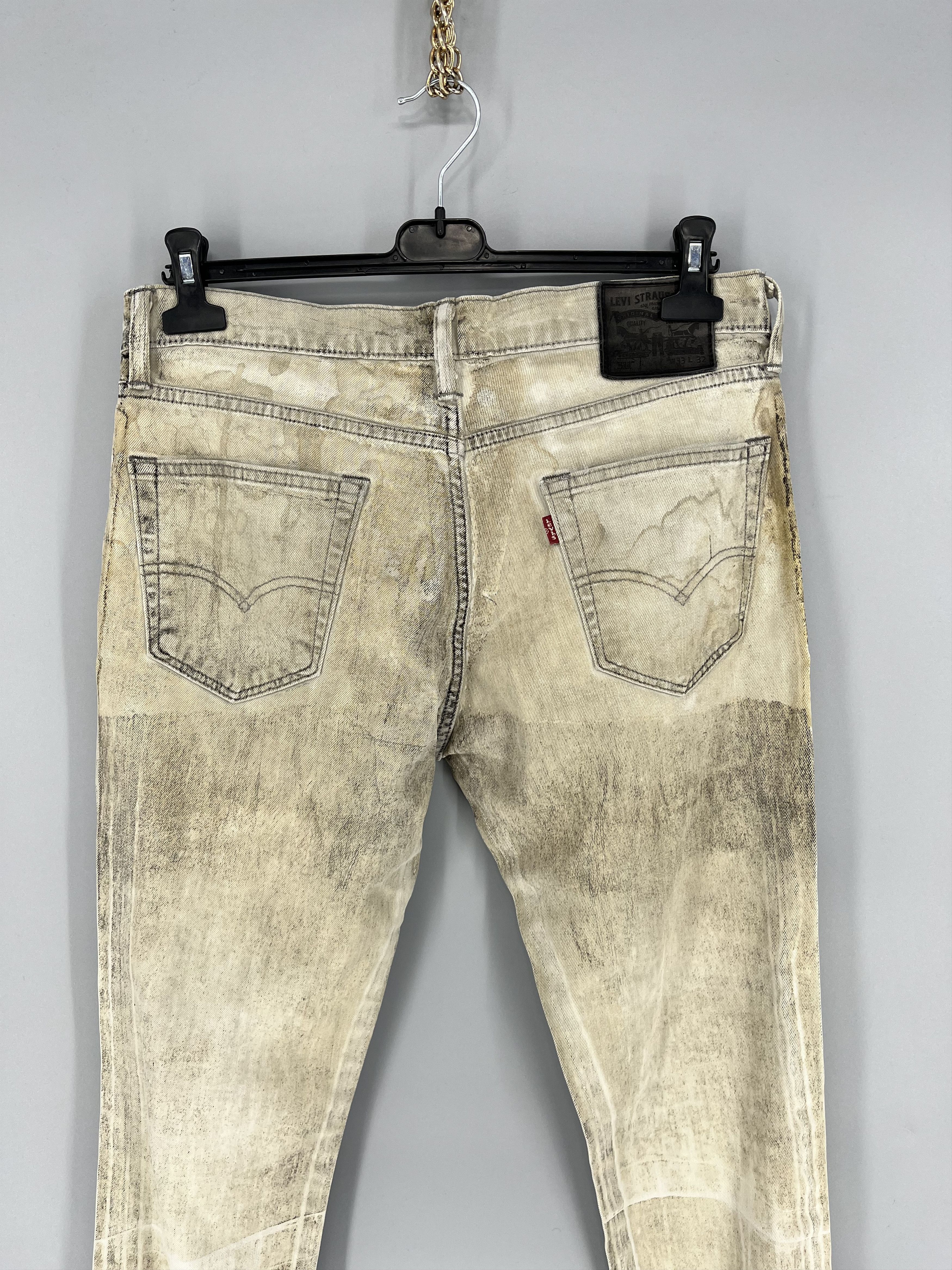 Levi's Vintage Levis 511 Beige Dirty Jeans Levi's Faded Denim Size US 33 - 12 Thumbnail