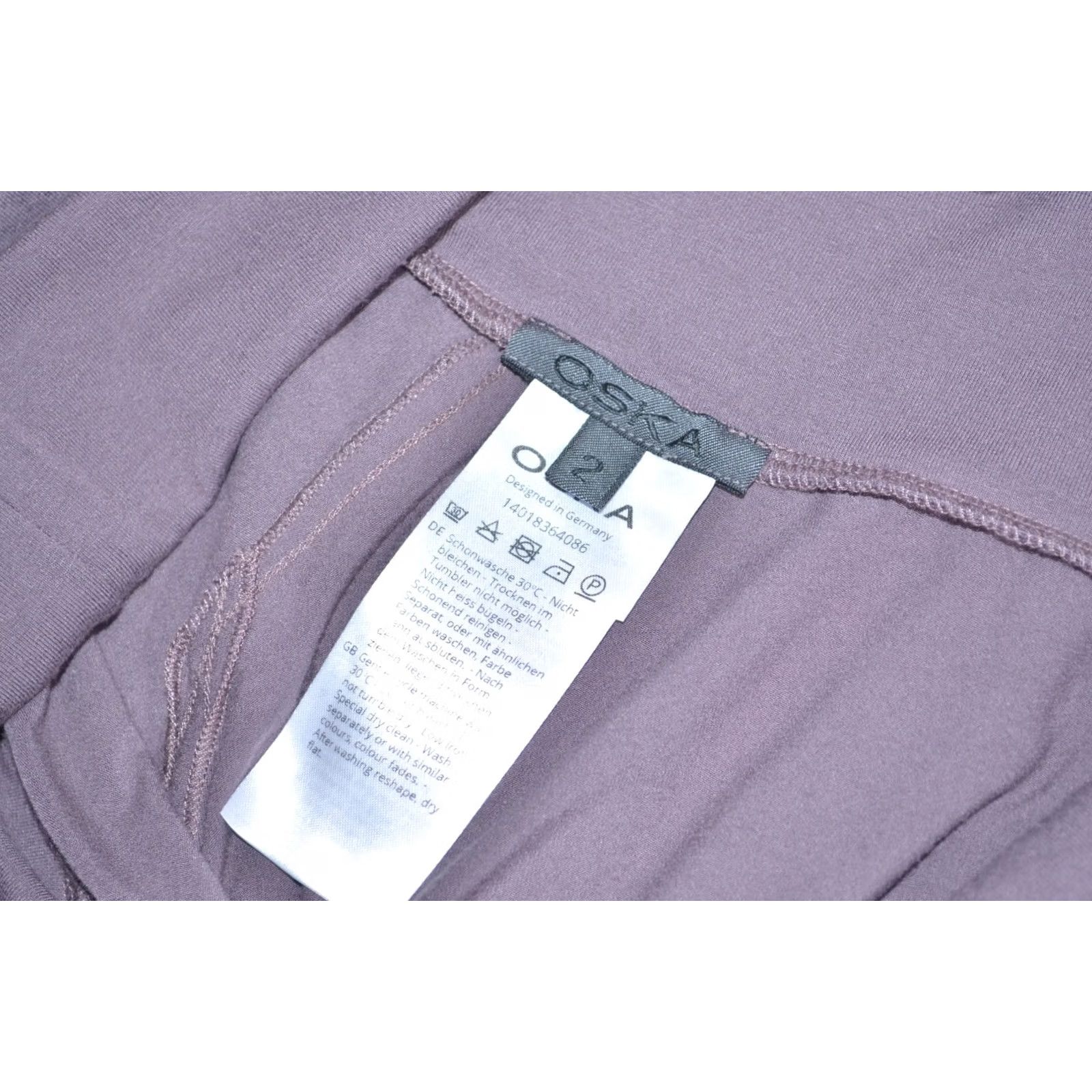 Vintage OSKA Womens Strapless Tube Dress Mauve Purple Midi Bubble Hem Stretch Jersey 2 Size XS / US 0-2 / IT 36-38 - 5 Thumbnail