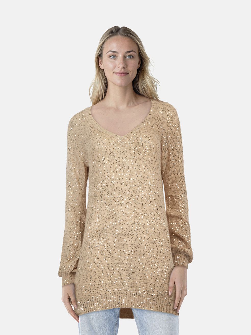Stella McCartney Beige Sequinned Knit Jumper Size XS / US 0-2 / IT 36-38 - 1 Thumbnail